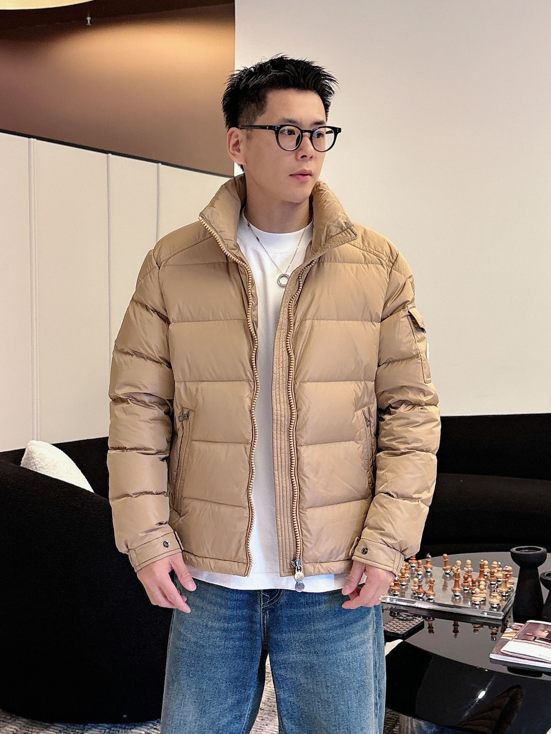 特级羽绒⬆️Moncler王牌经典,2025全新上市.Maya(全新科技尼龙)男士哑光短款羽绒夹克外套.