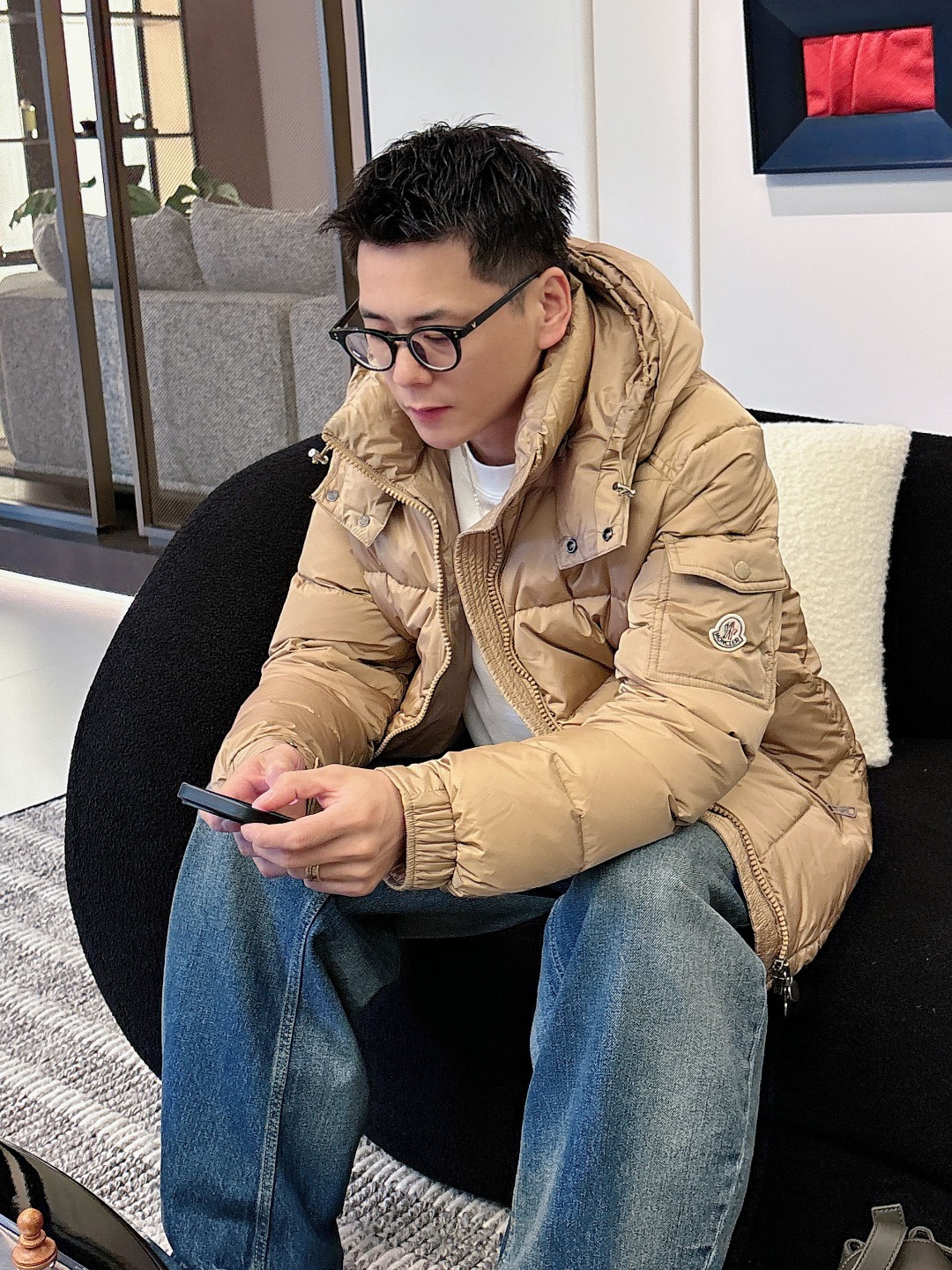 特级羽绒⬆️Moncler王牌经典,2025全新上市.Maya(全新科技尼龙)男士哑光短款羽绒夹克外套.