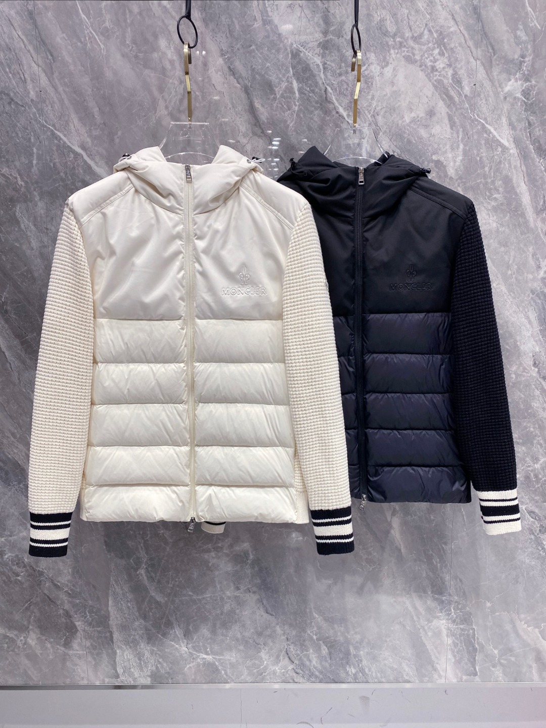 Moncler 蒙口 2025年秋冬新款羽绒服，针织连帽拼接羽绒服采用新国标95白鸭绒，秋冬新品内搭神器