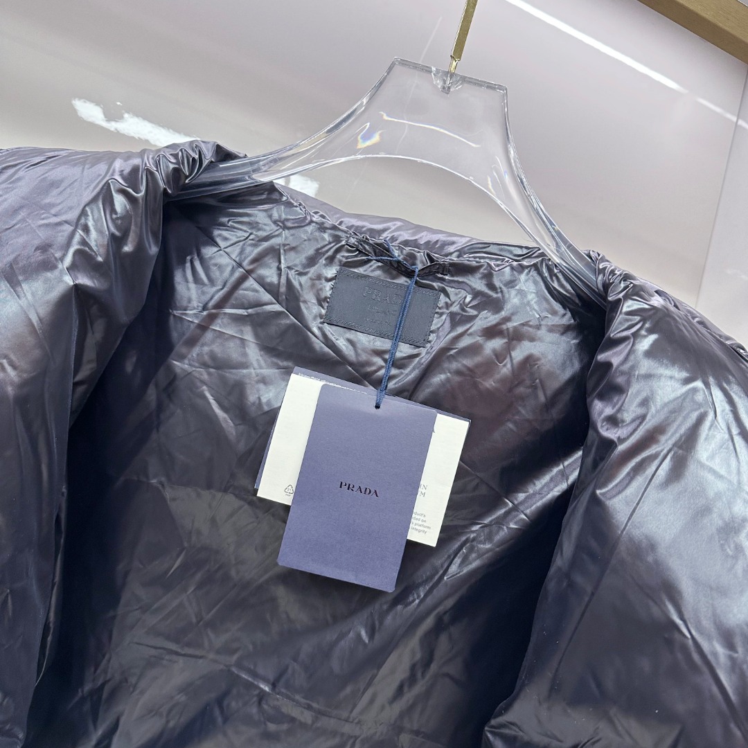 P550 专柜新品首发 Prada 普拉达2025秋冬专柜同步新品发布，最新款羽绒服出货，全部原版购入，今年最新色，无论面料和辅料，真正做到了1:1完美复刻，全部最新辅料，香港达菲公司订购原版，内里填充95白鸭绒，质感无敌了，出入柜上无压力，48-56码，闭眼入，市场最高版本，欢迎对比