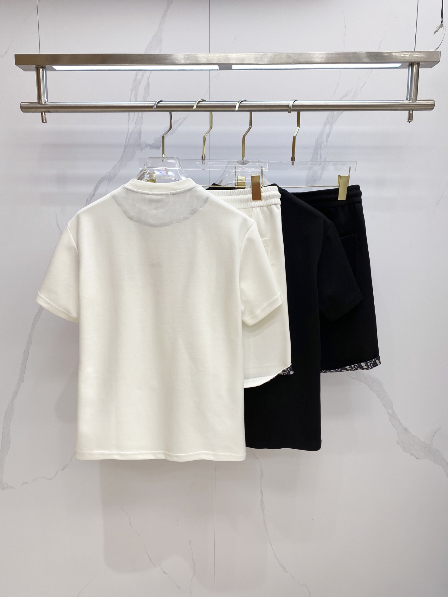 Dior D Logo Embroidery T-shirt Shorts Set