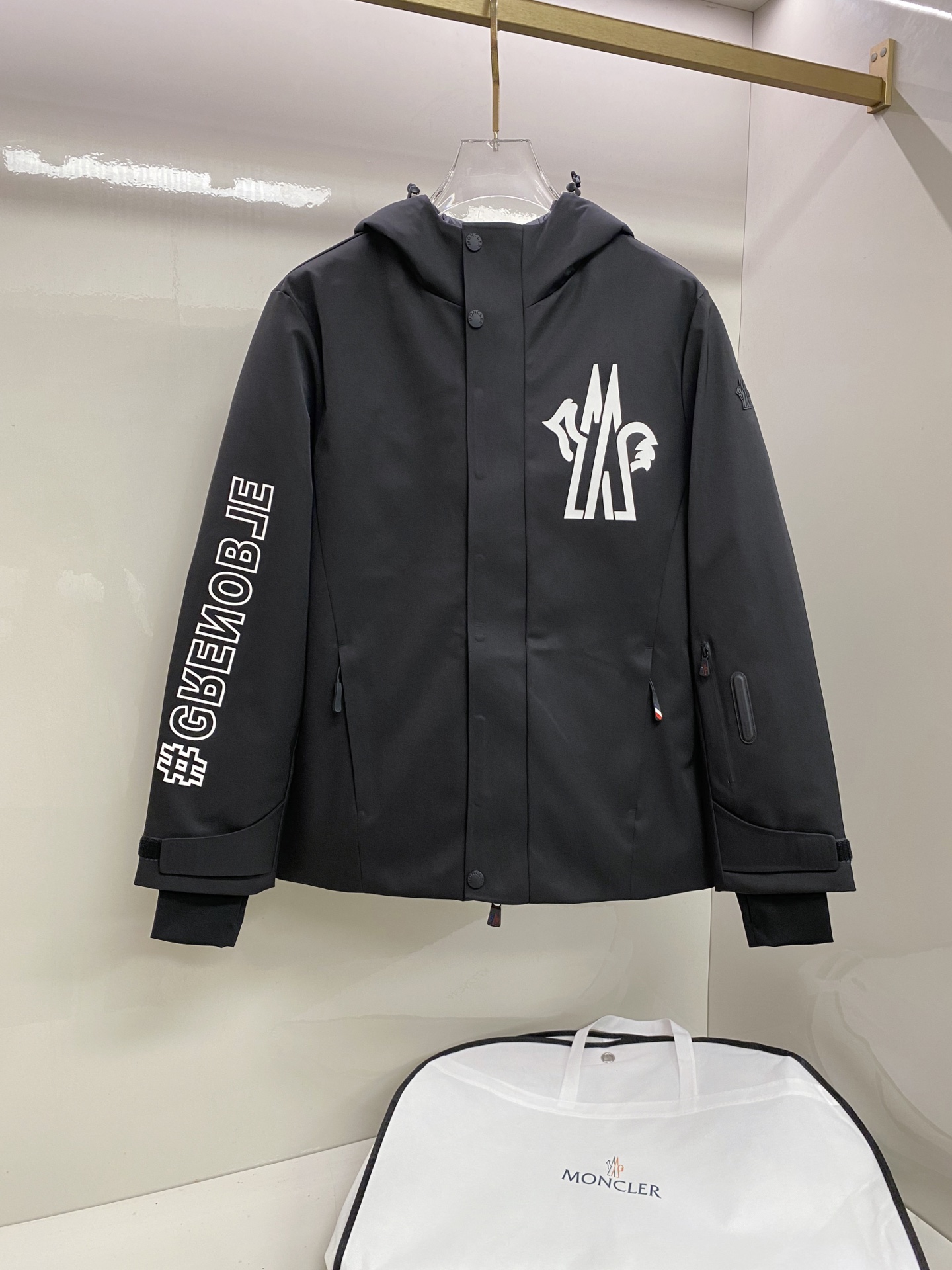 Moncler Black Logo Hooded Jacket