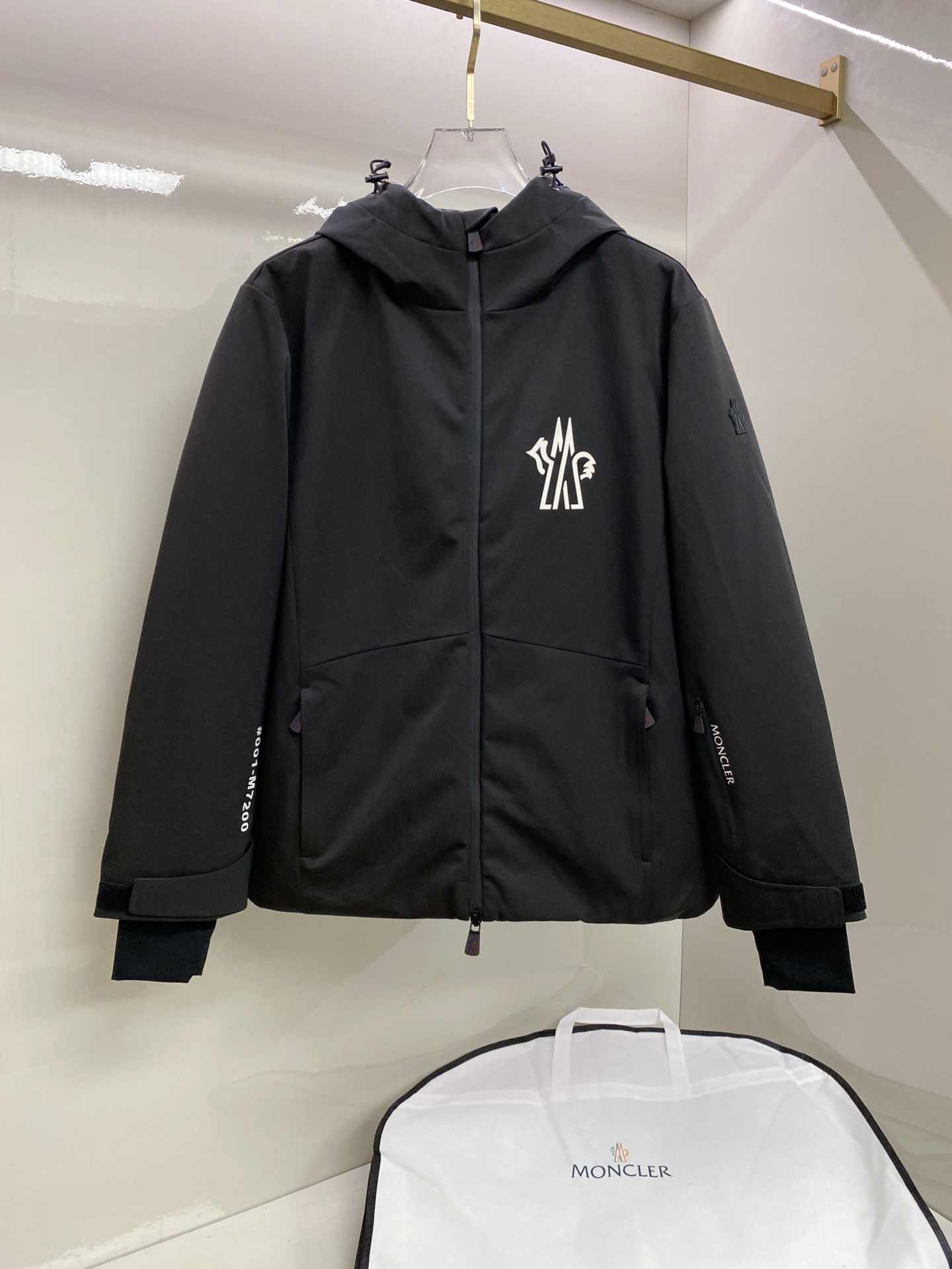 Moncler Black Logo Hooded Zip Jacket