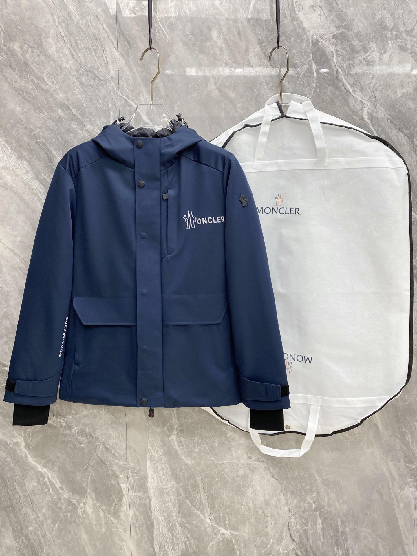 Moncler Navy Hooded Pocket Jacket
