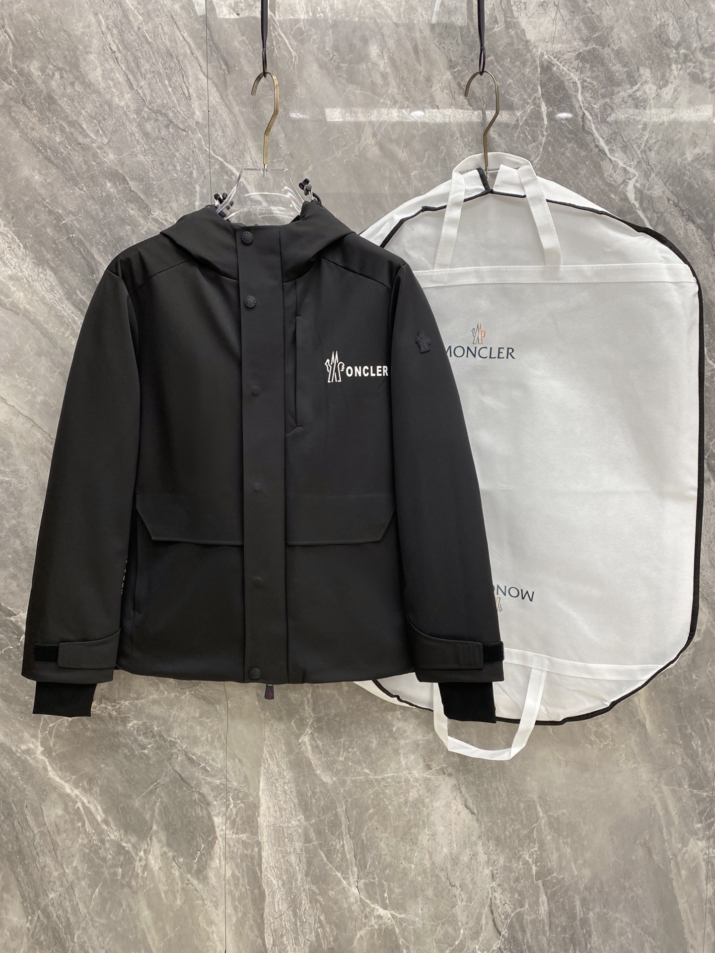 Moncler Black Hooded Pocket Jacket