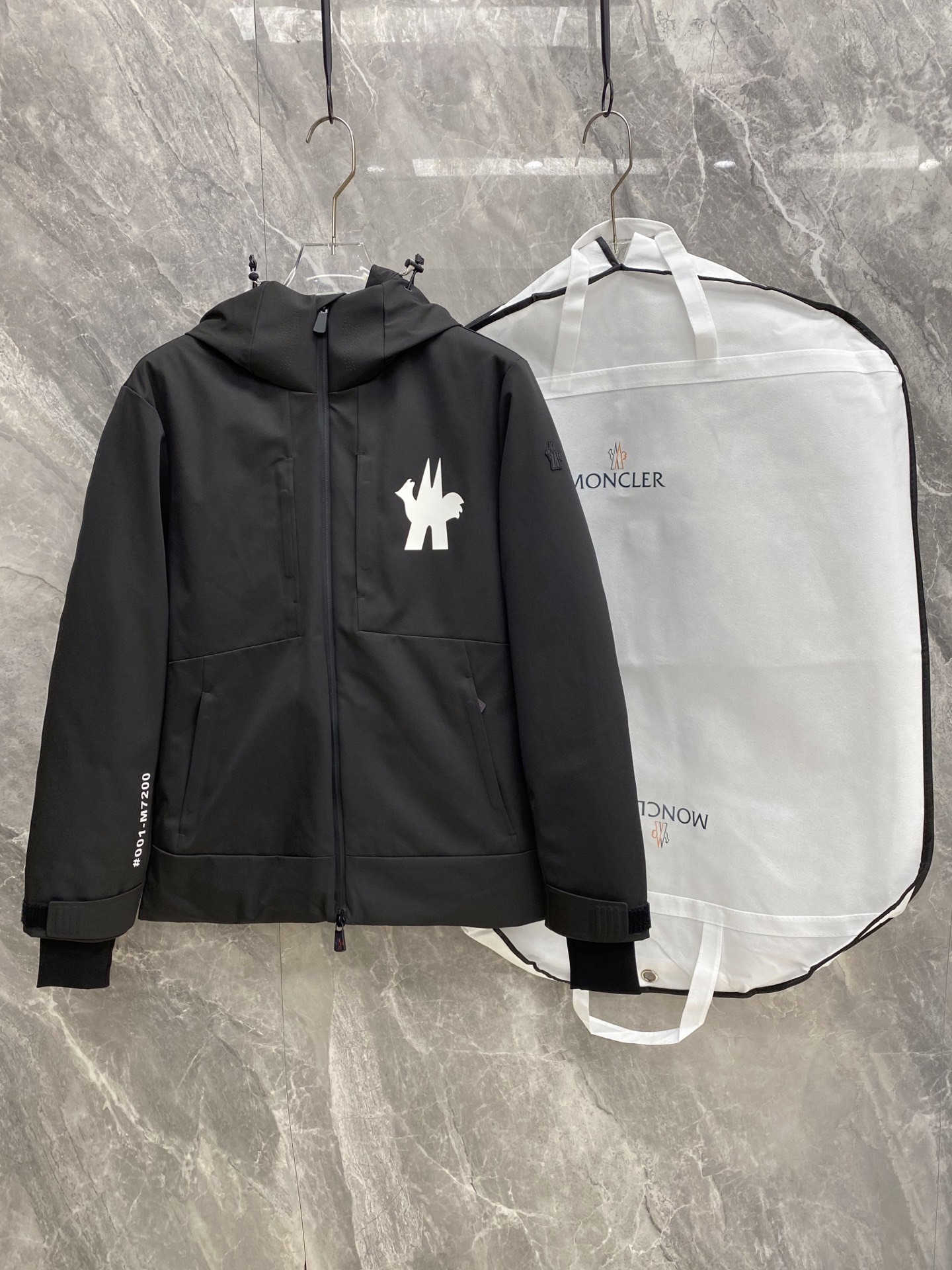 Moncler Black Logo Hooded Zip Jacket