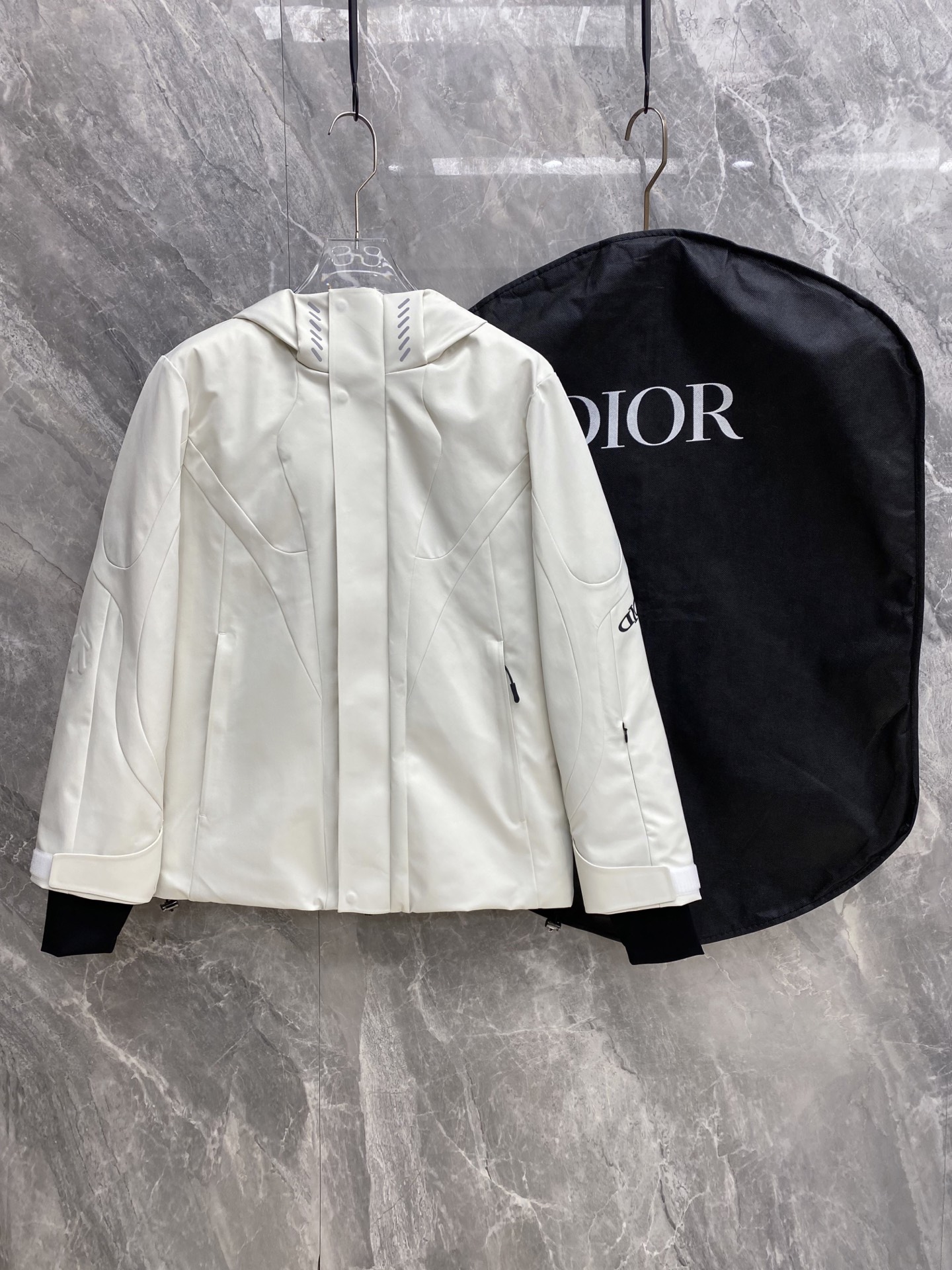 Dior White Hooded Zip Jacket