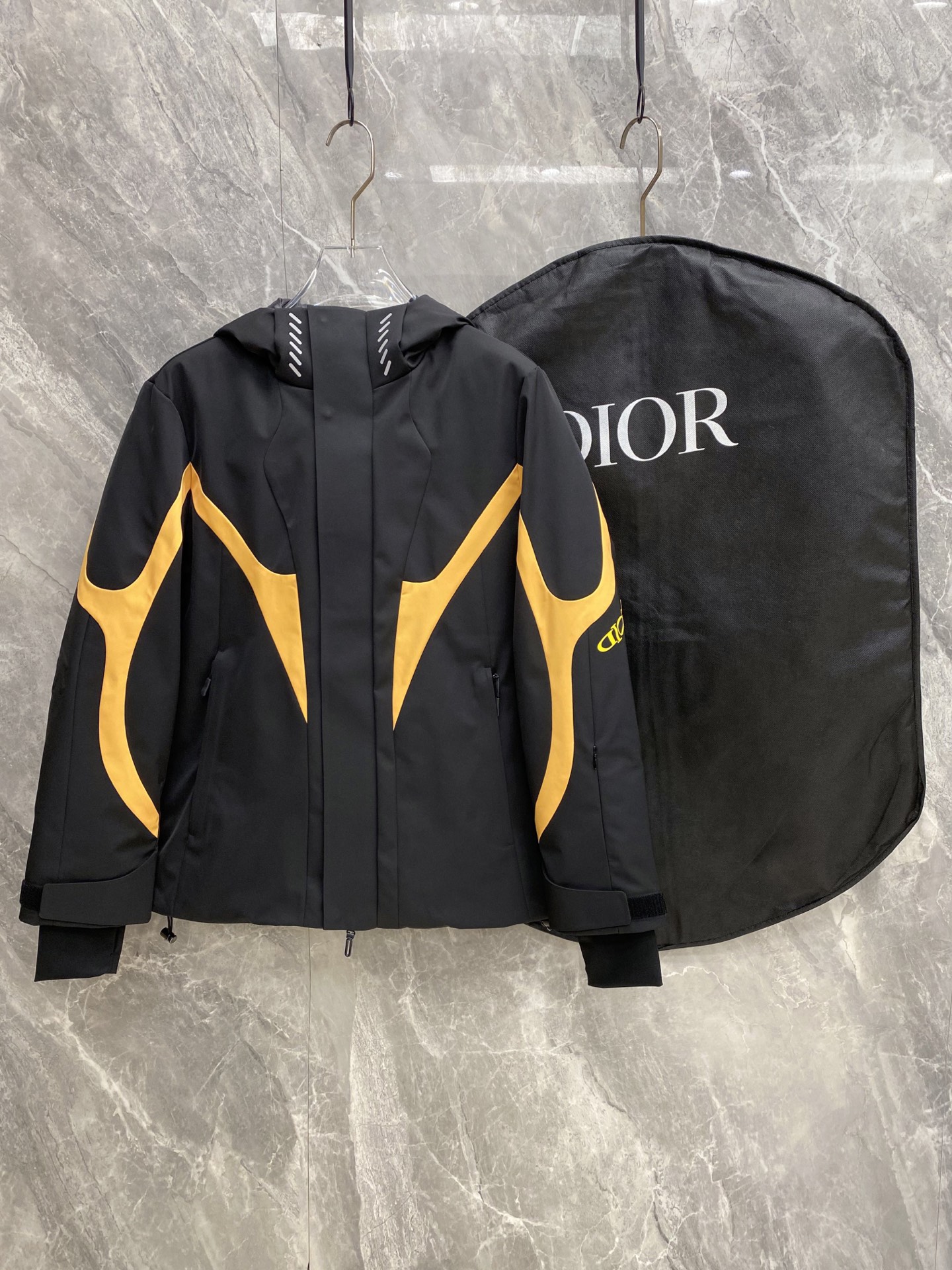 Dior Black Contrast Panel Hooded Jacket
