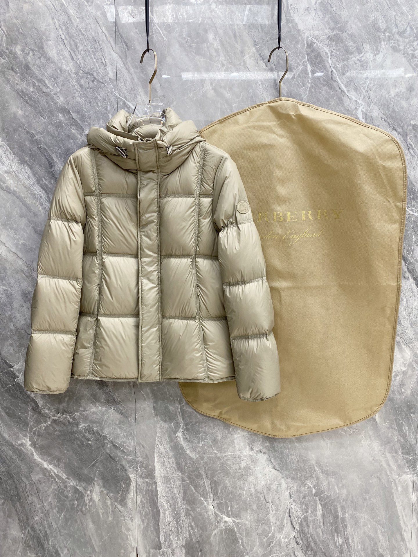 Burberry Beige Hooded Puffer Jacket