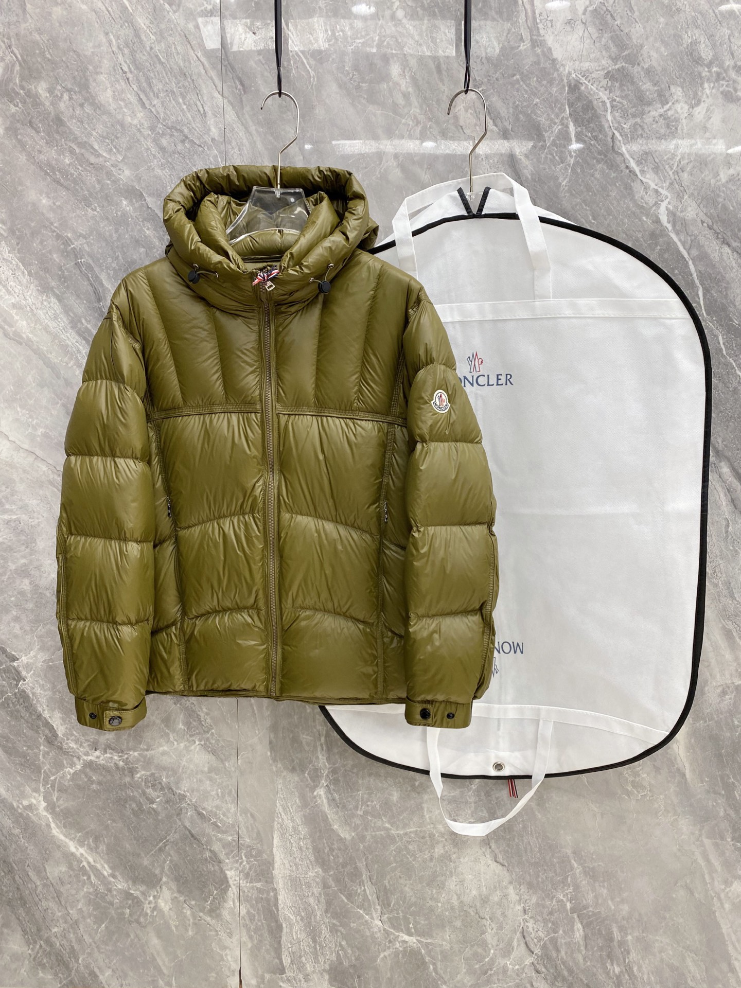 Burberry Olive Hooded Puffer Jacket