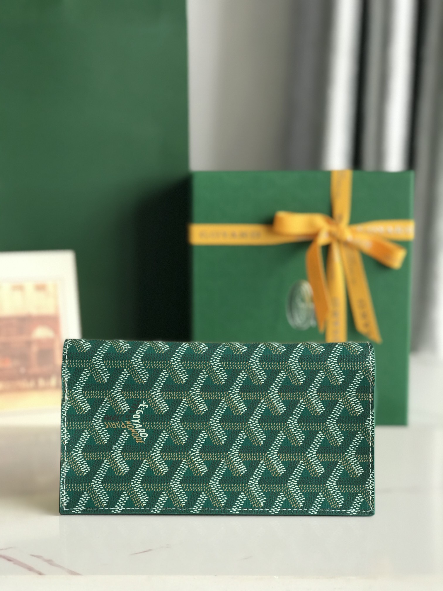 Goyard Saint-Lambert Phone Pouch in Goyardine Canvas & Calfskin Leather 4 i1751347245 693 0