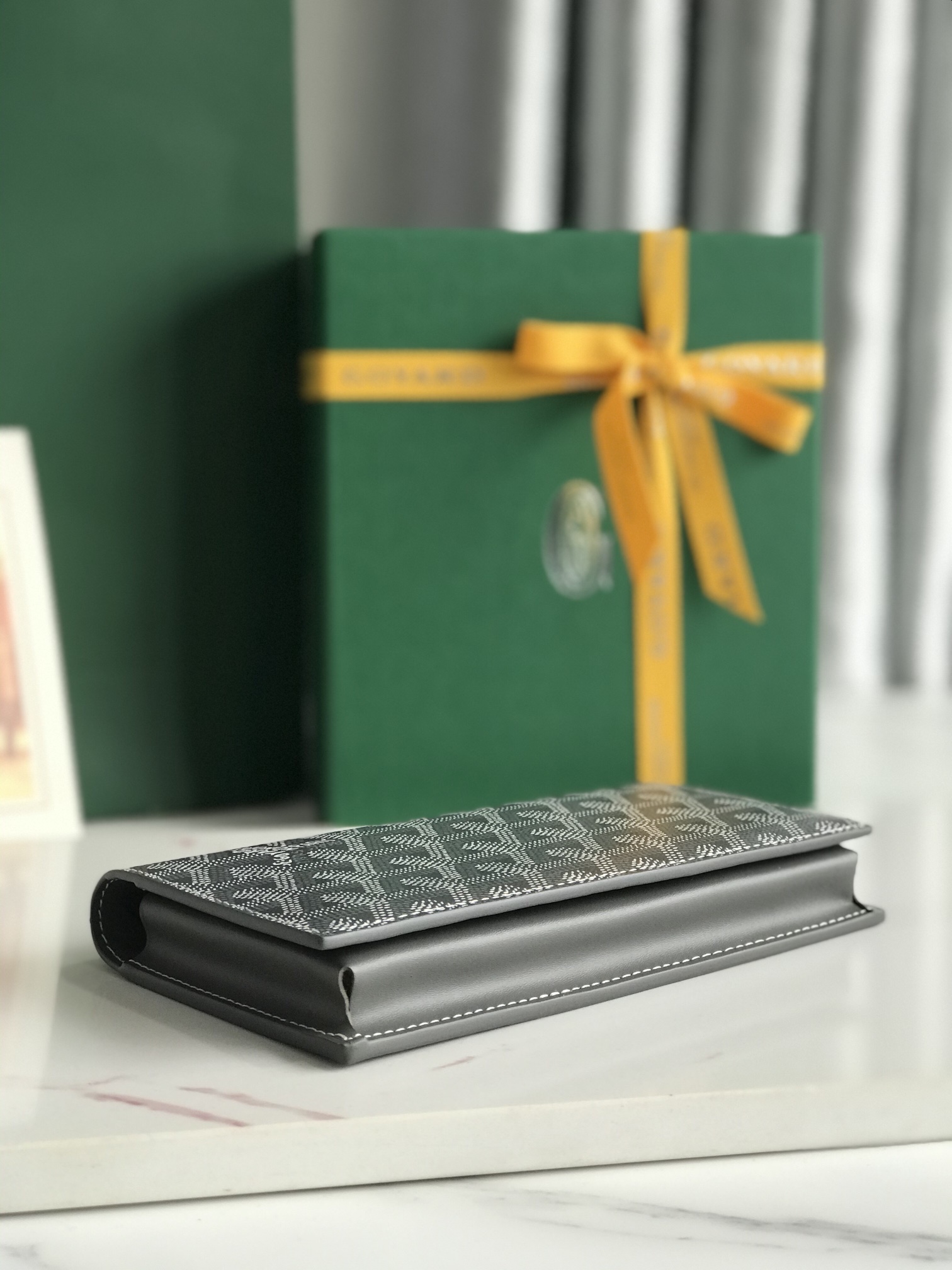 Goyard Saint-Lambert Phone Pouch in Goyardine Canvas & Calfskin Leather 4 i1751348201 3155 0