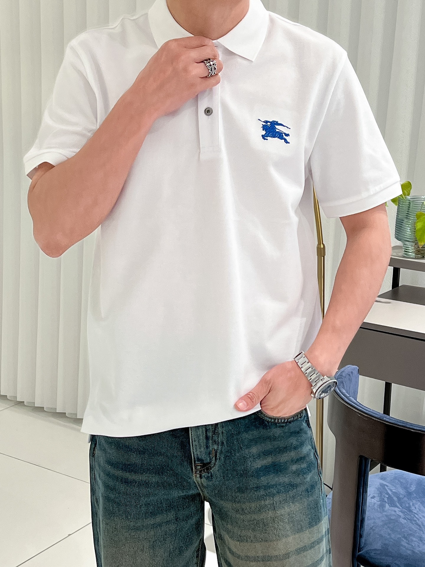 巴宝莉 2025ss夏季新款字母标识刺绣logo男士翻领Polo衫！经典商务男款，高端男装的天花板级别的