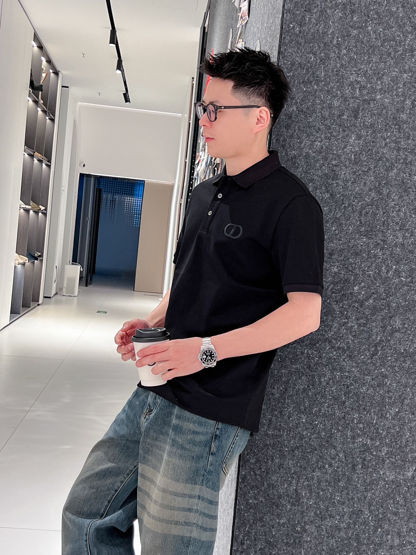 迪奥 CD 2025ss夏季新款字母标识刺绣logo男士翻领Polo衫！经典商务男款，高端男装的天花板级
