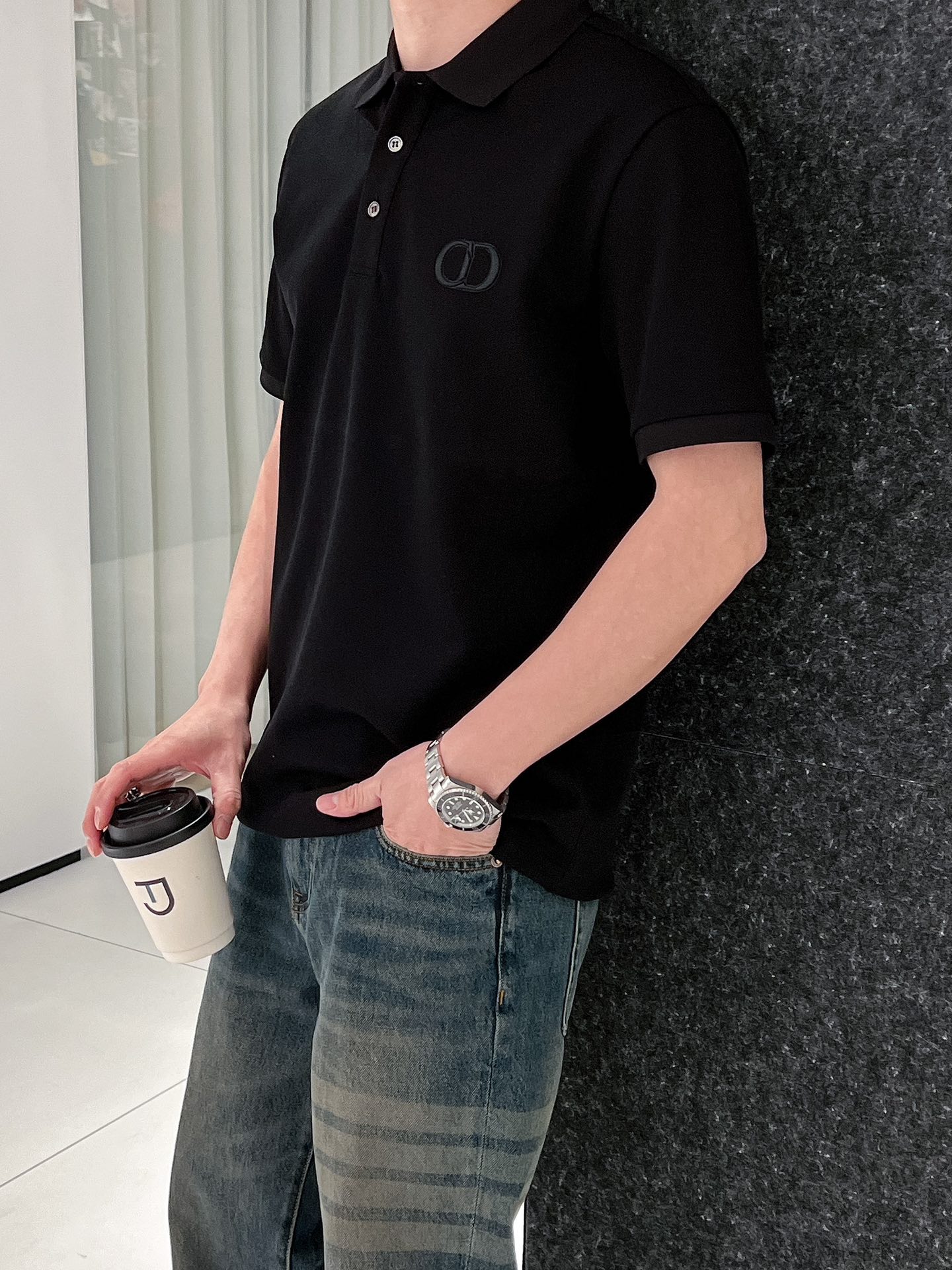迪奥 CD 2025ss夏季新款字母标识刺绣logo男士翻领Polo衫！经典商务男款，高端男装的天花板级