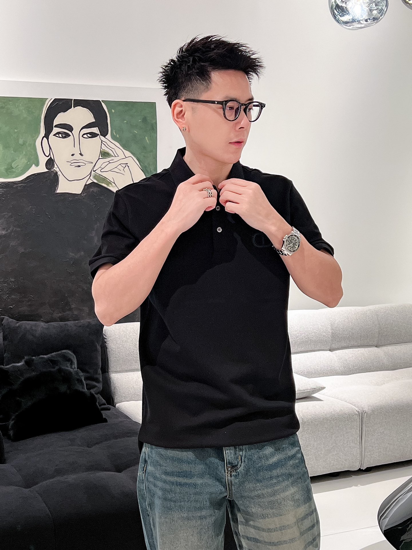 迪奥 CD 2025ss夏季新款字母标识刺绣logo男士翻领Polo衫！经典商务男款，高端男装的天花板级