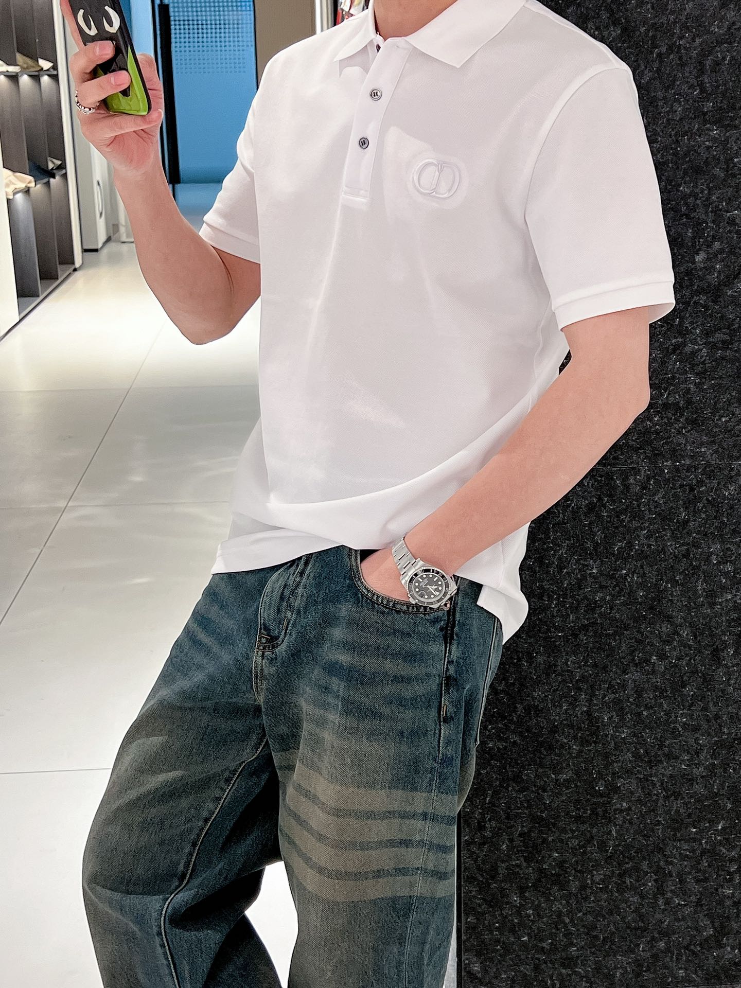 迪奥 CD 2025ss夏季新款字母标识刺绣logo男士翻领Polo衫！经典商务男款，高端男装的天花板级