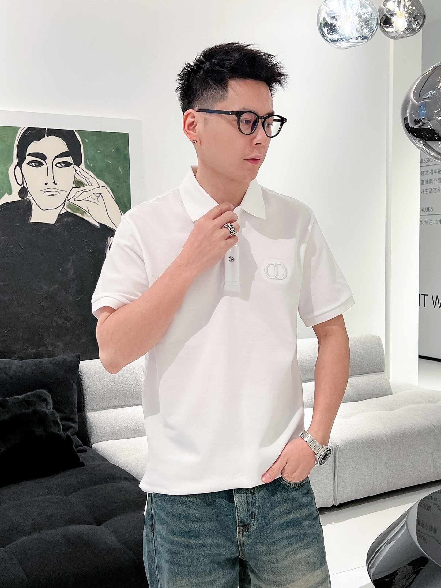 迪奥 CD 2025ss夏季新款字母标识刺绣logo男士翻领Polo衫！经典商务男款，高端男装的天花板级