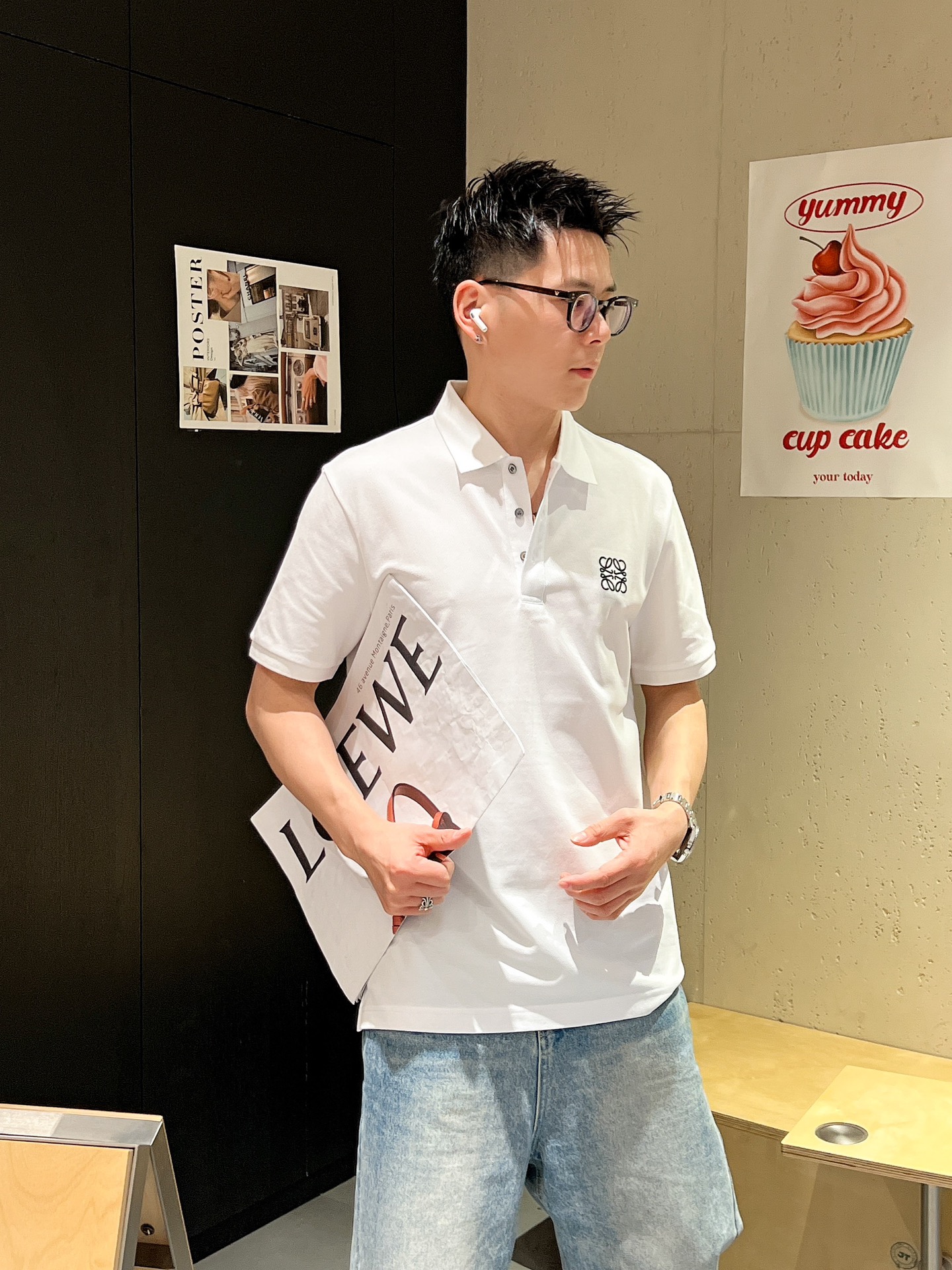 罗意威🆕 25/ss春夏新款丝光珠地翻领Polo 上身舒适轻柔 标准版型黑白两色码数：M L XL XX