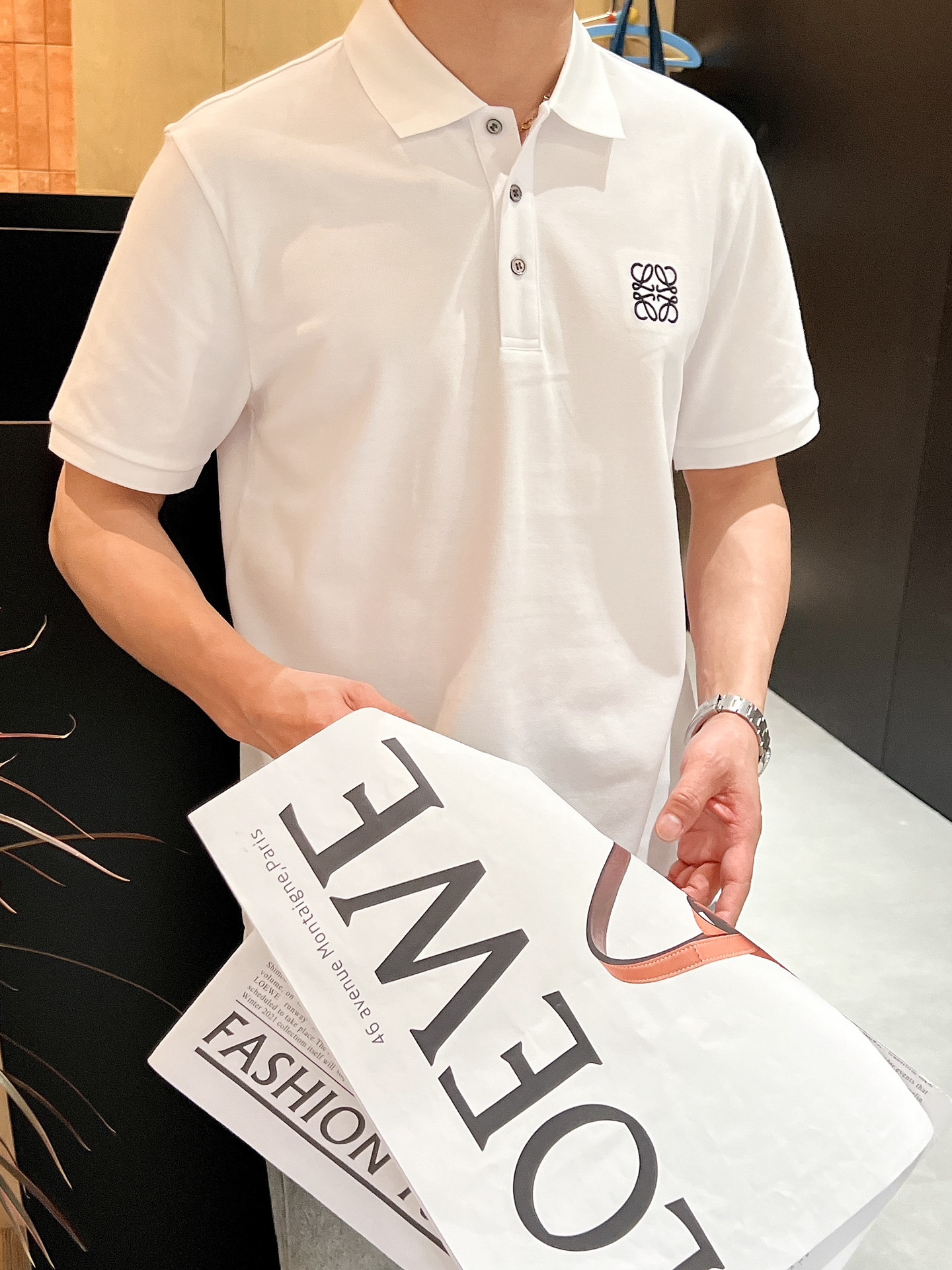 罗意威🆕 25/ss春夏新款丝光珠地翻领Polo 上身舒适轻柔 标准版型黑白两色码数：M L XL XX