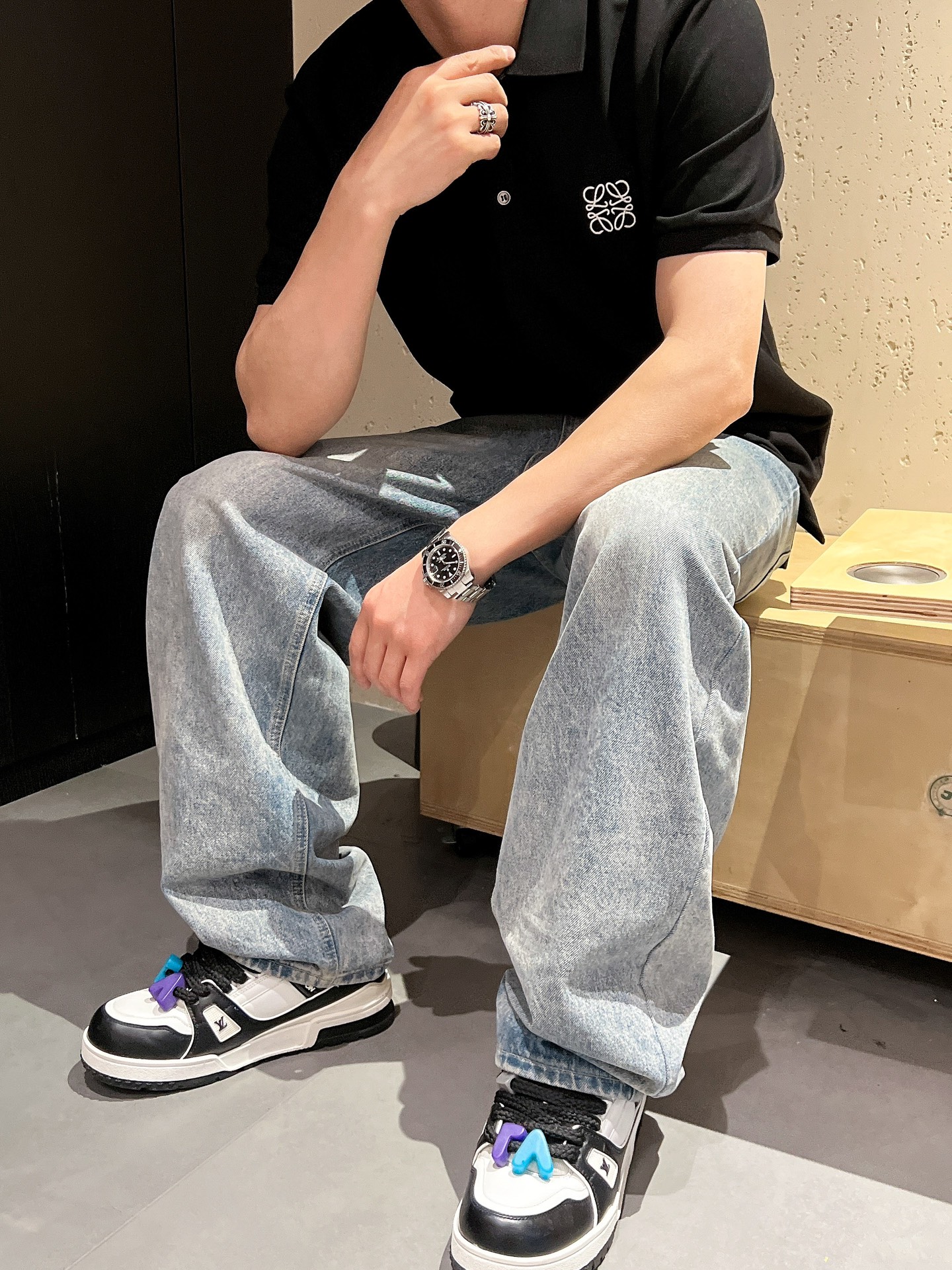 罗意威🆕 25/ss春夏新款丝光珠地翻领Polo 上身舒适轻柔 标准版型黑白两色码数：M L XL XX