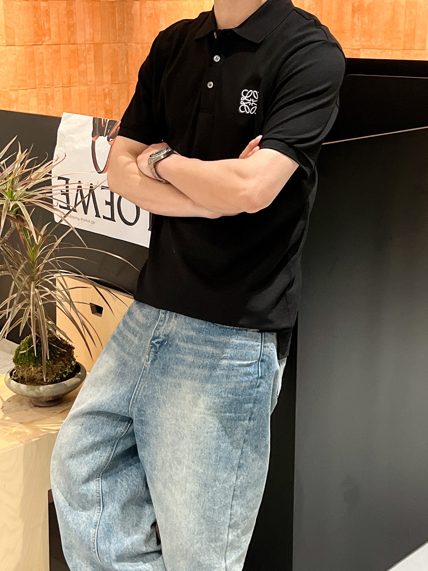 罗意威🆕 25/ss春夏新款丝光珠地翻领Polo 上身舒适轻柔 标准版型黑白两色码数：M L XL XX