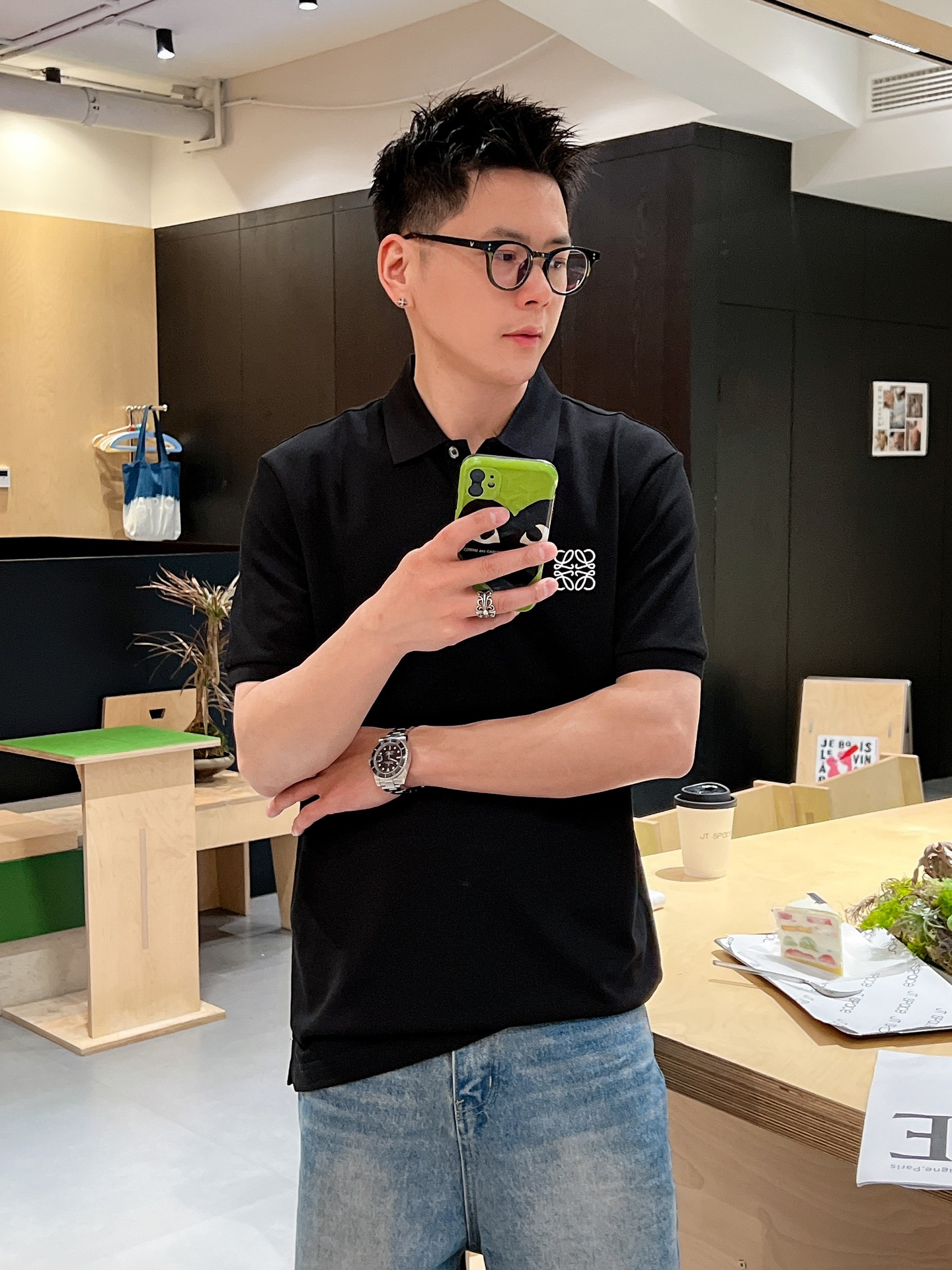 罗意威🆕 25/ss春夏新款丝光珠地翻领Polo 上身舒适轻柔 标准版型黑白两色码数：M L XL XX