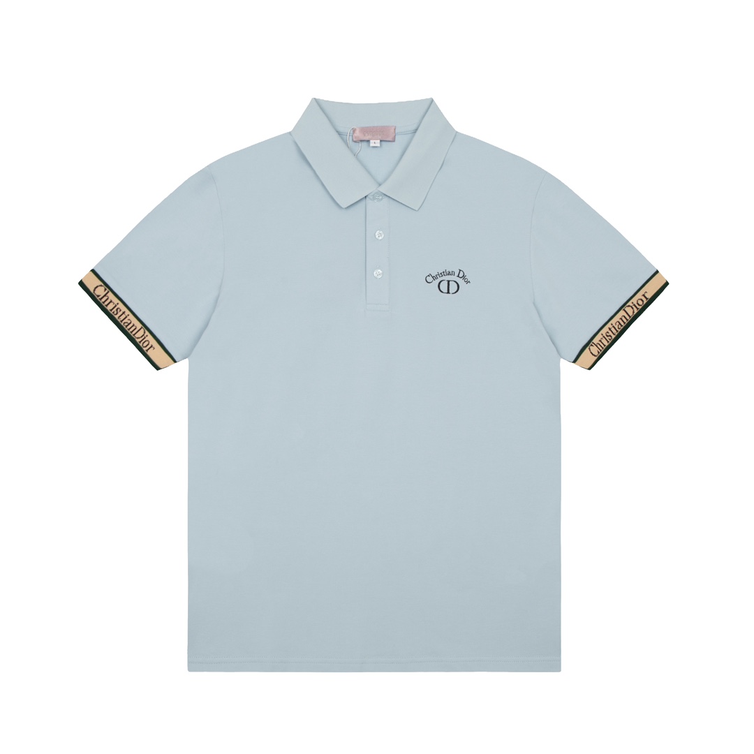 Bordado de letras del CD DIOR Dior. Polo con cuello patchwork en diferentes colores. Actualizado, inspirado en el estil…