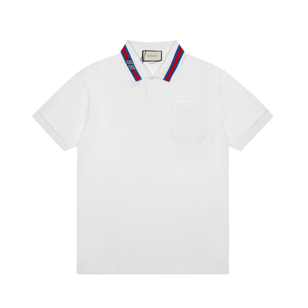 Gucci/古驰 2024 primavera/verano polo, venta igual que en tienda oficial, tela personalizada, excelente textura, paneles …