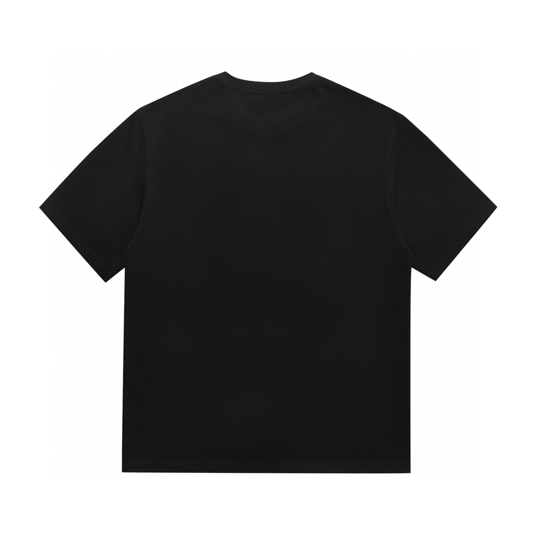 Balenciaga巴黎世家官方同款短袖T恤2024年春夏新款重工印花原版进口定制纯棉高密度螺纹同缸染面