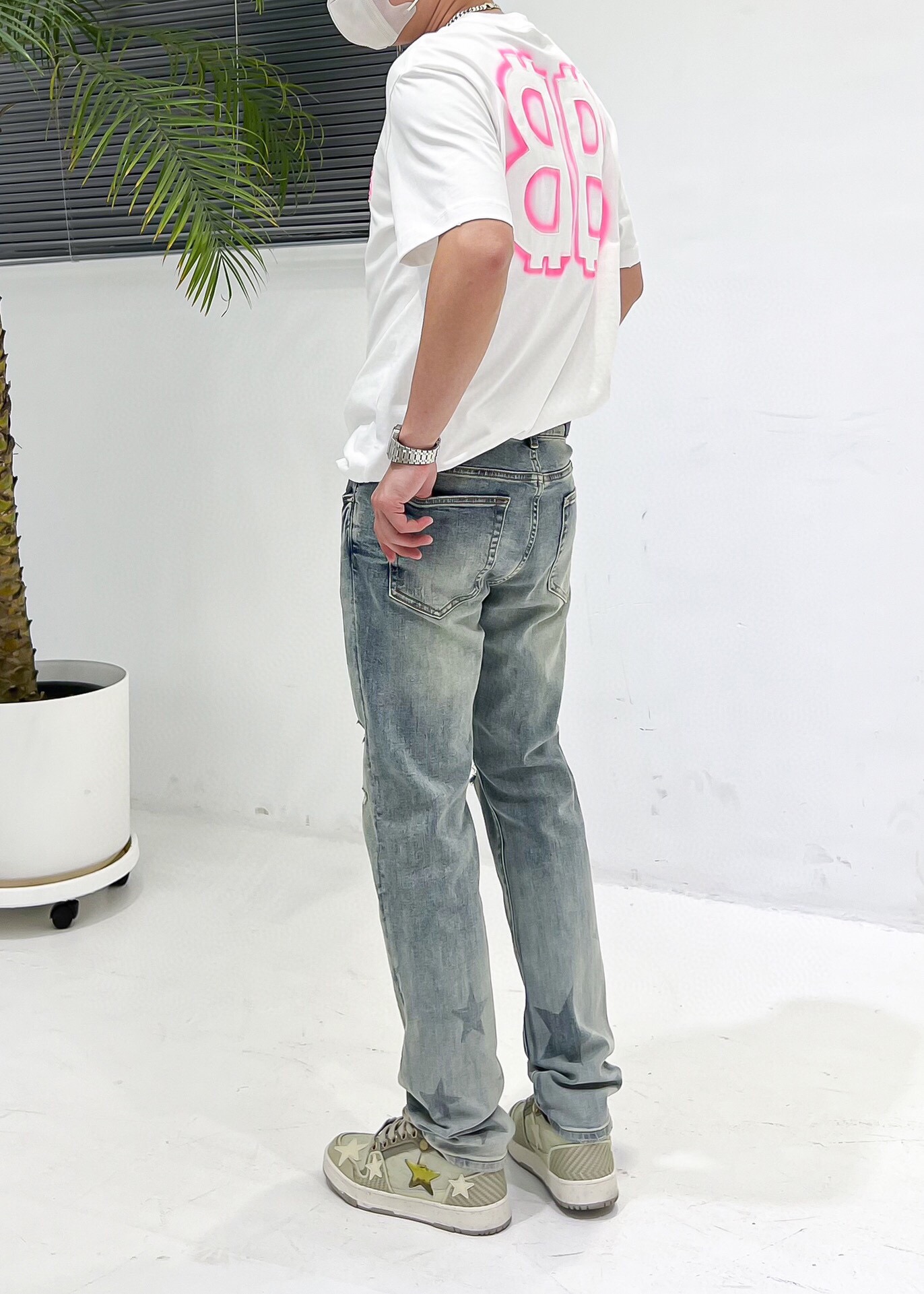 品牌PUNKAMIRI季度2024春夏颜色蓝色尺码29-36版型修身直脚版牛仔裤重量11.75盎司弹力牛