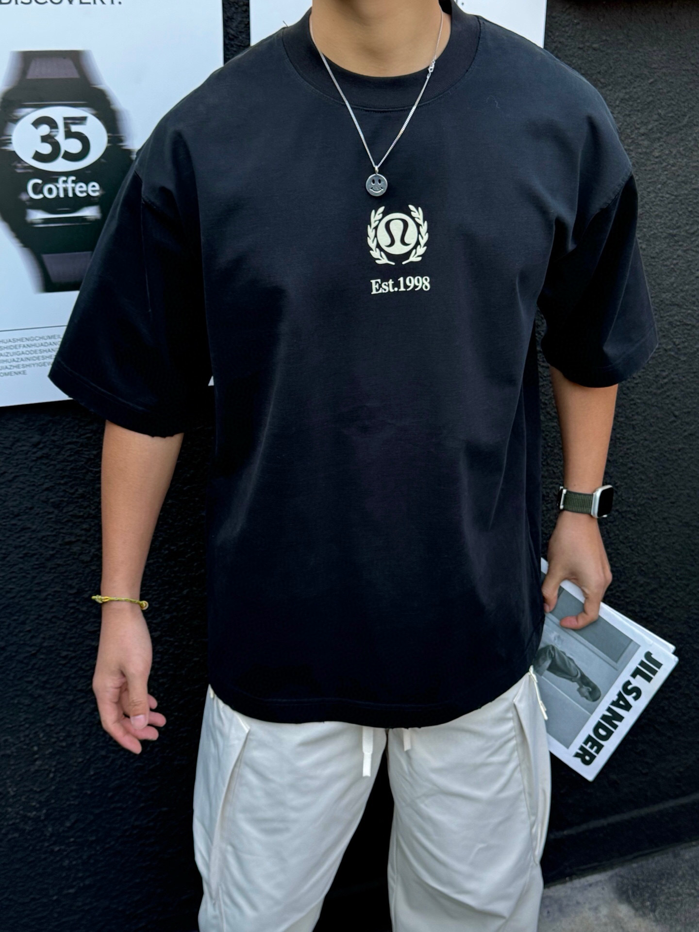 
春款重磅Ｔ恤上新庆祝
颜色：黑，白，杏
码数：XS-XL
款号：61083 偏大可穿230斤