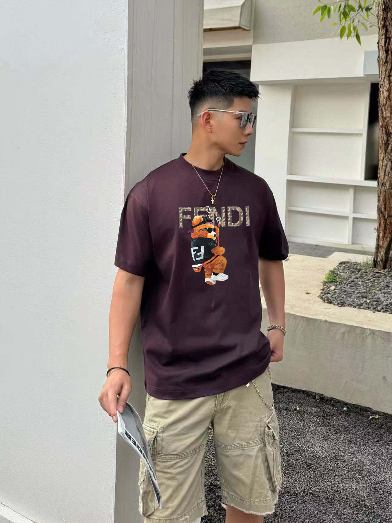 
FENDI*芬迪  高品质FD 2025ss春夏新款大熊字母logo圆领短袖T恤衫
采用定制280克双