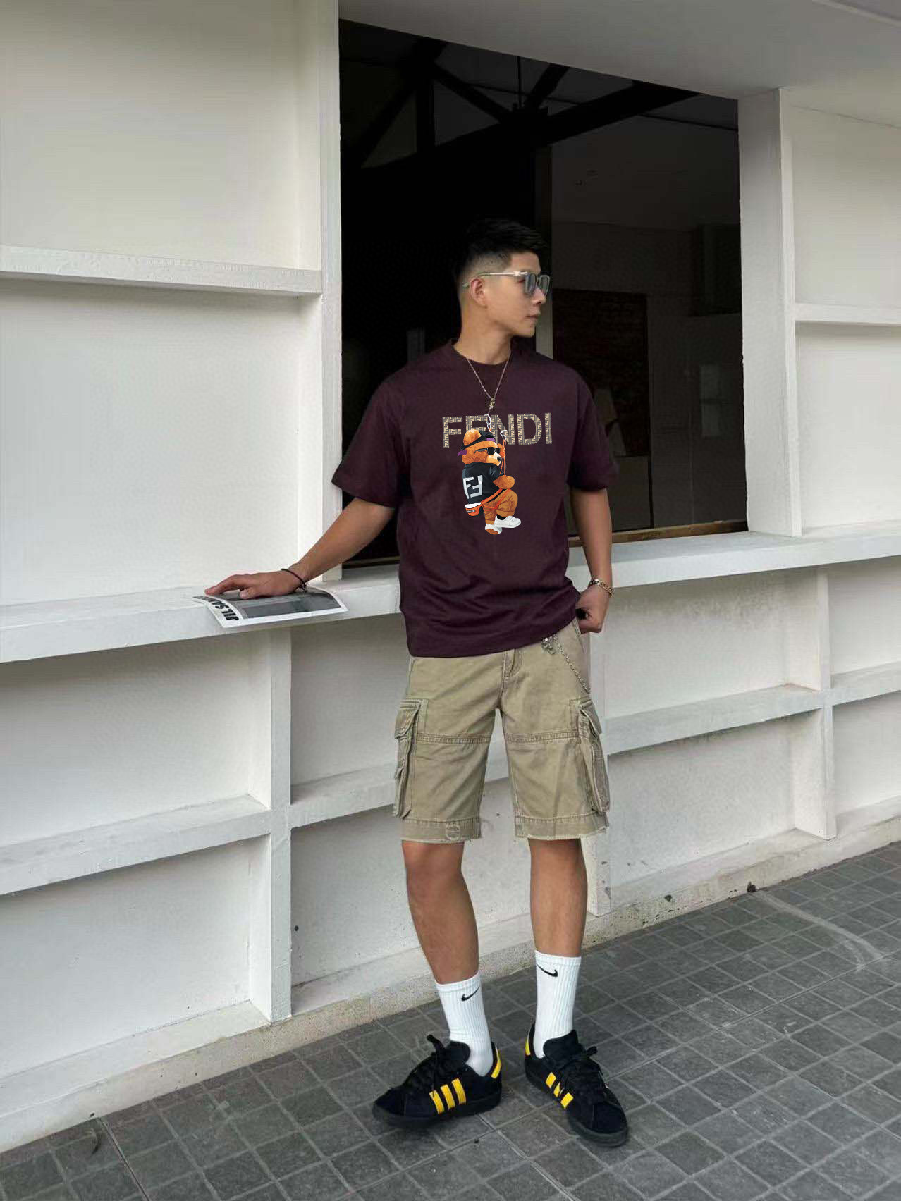 
FENDI*芬迪  高品质FD 2025ss春夏新款大熊字母logo圆领短袖T恤衫
采用定制280克双