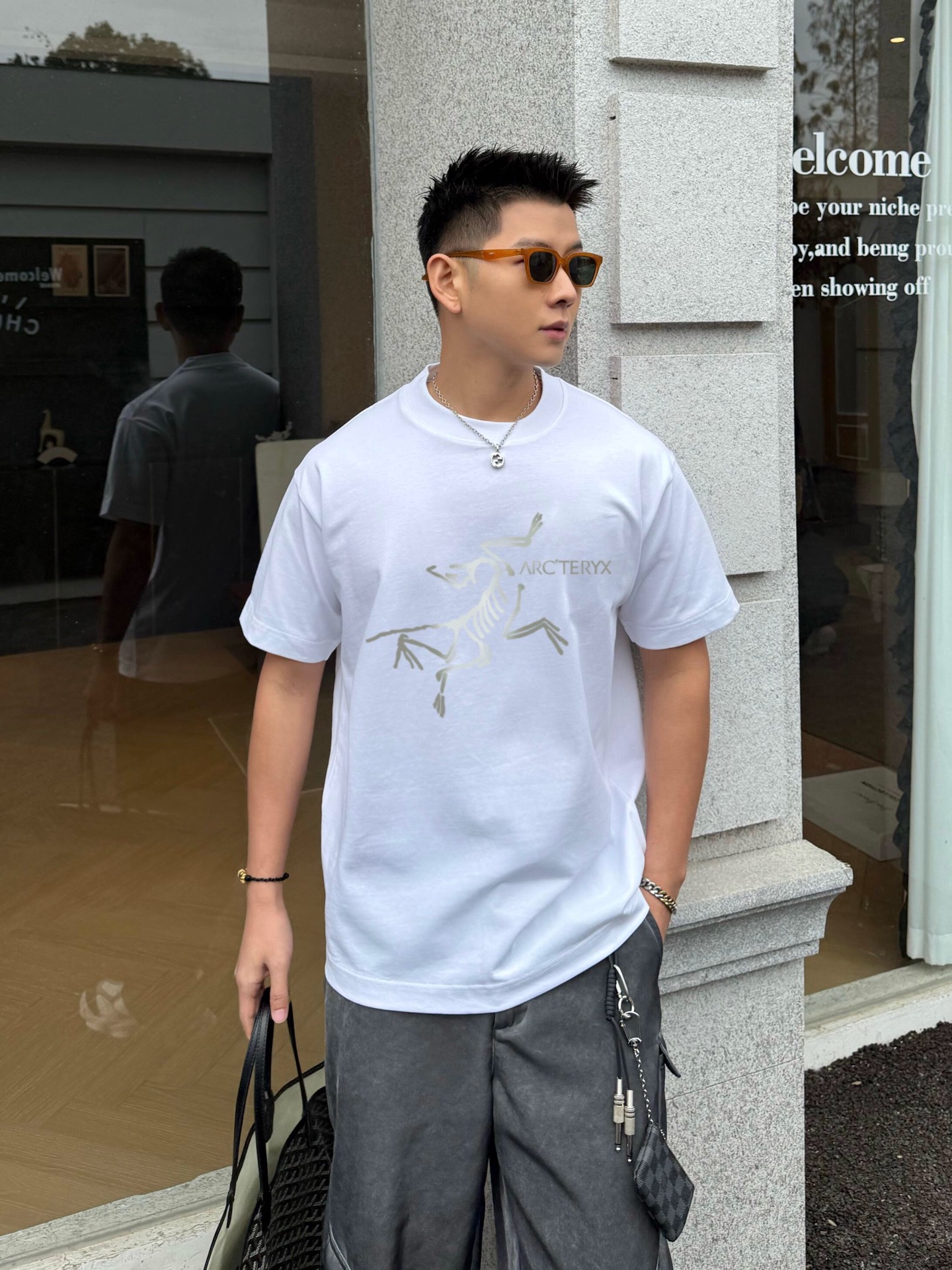 
ARC'TERYX*始祖鸟  2025春夏新款  个性logo印花    短袖t恤  定制面料300g