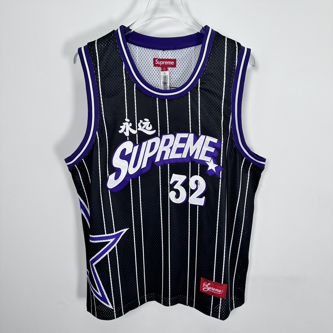 Supreme SS24 Week 18 Star Basketball Jersey - Black and White, Sizes S to XL 2 i1728107279 7419 5