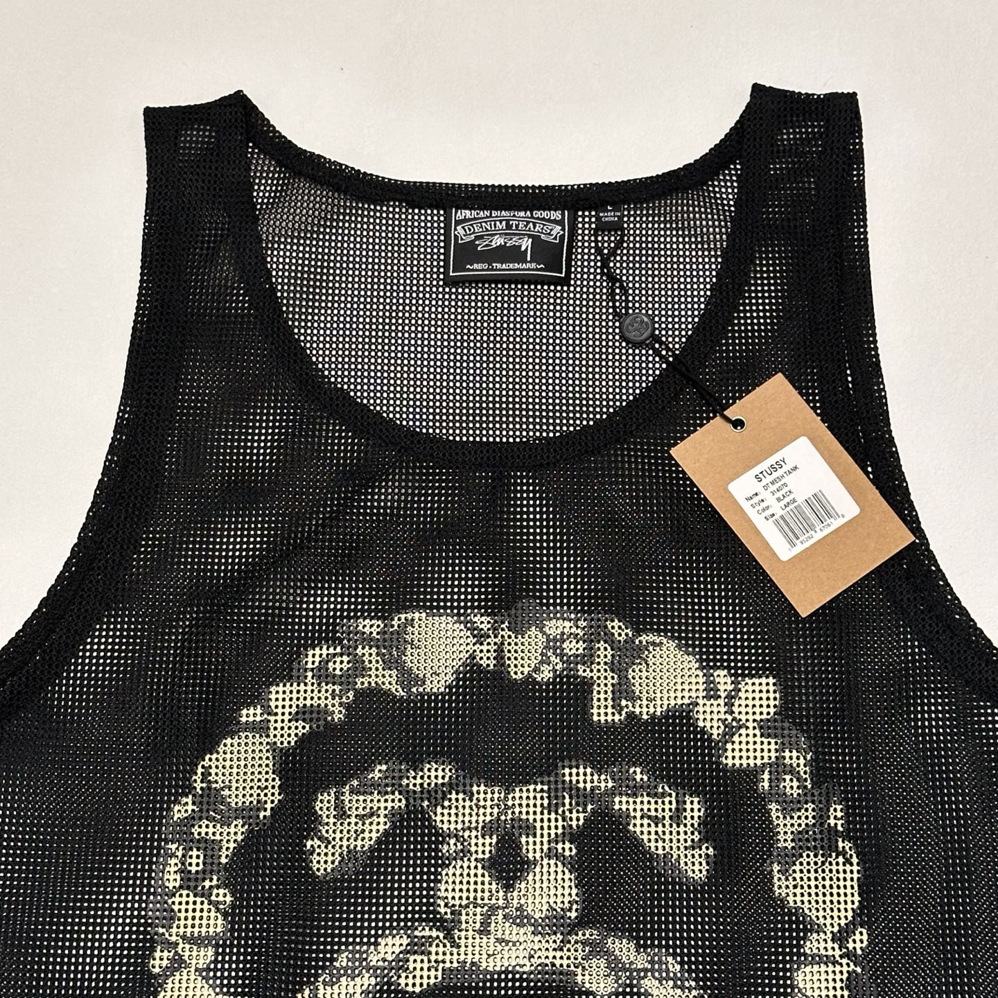 Stussy X DENIM TEARS SS25 Mesh Tank - Black Floral Wreath Design 3 i1741575199604 4485 0 1