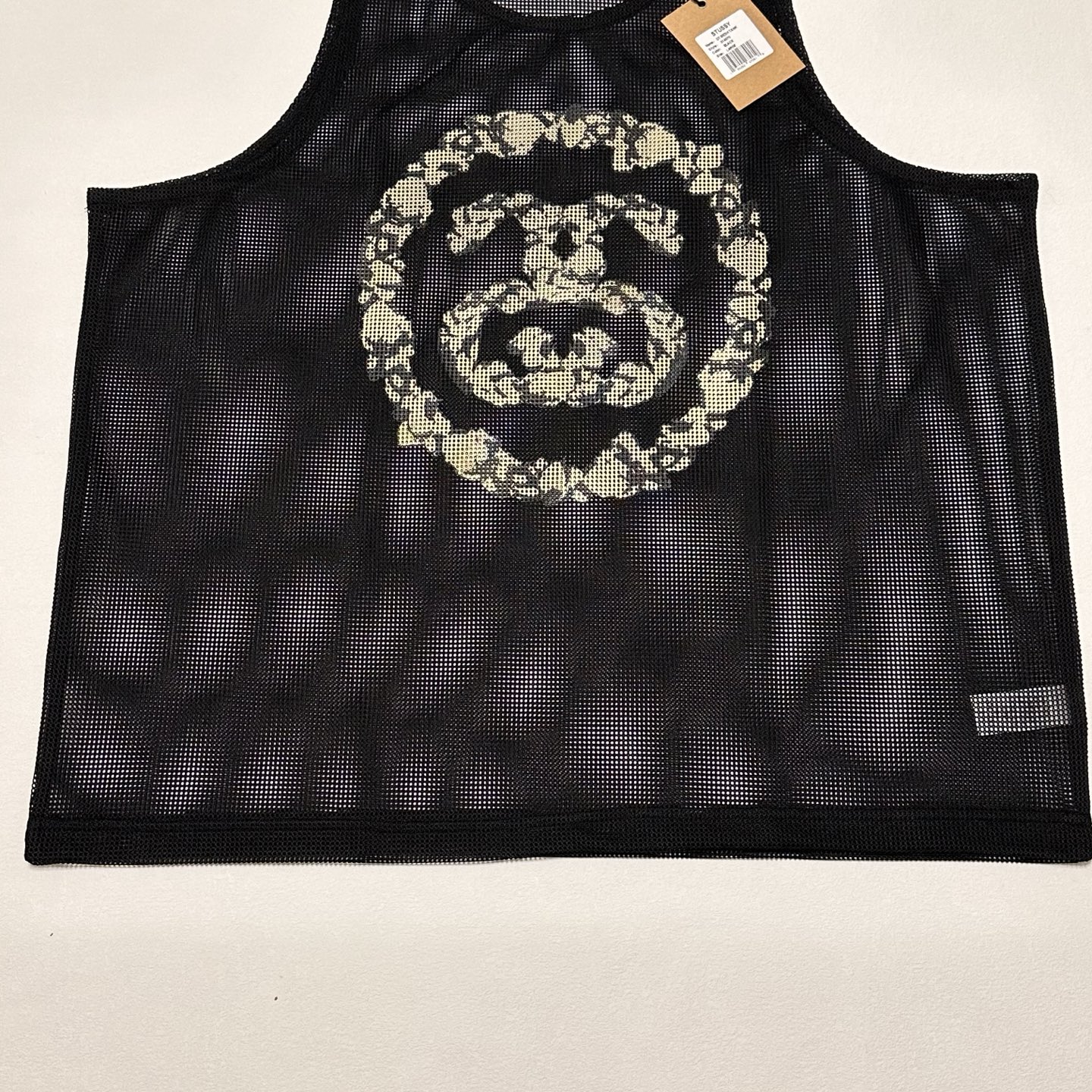 Stussy X DENIM TEARS SS25 Mesh Tank - Black Floral Wreath Design 4 i1741575199739 1166 0 8