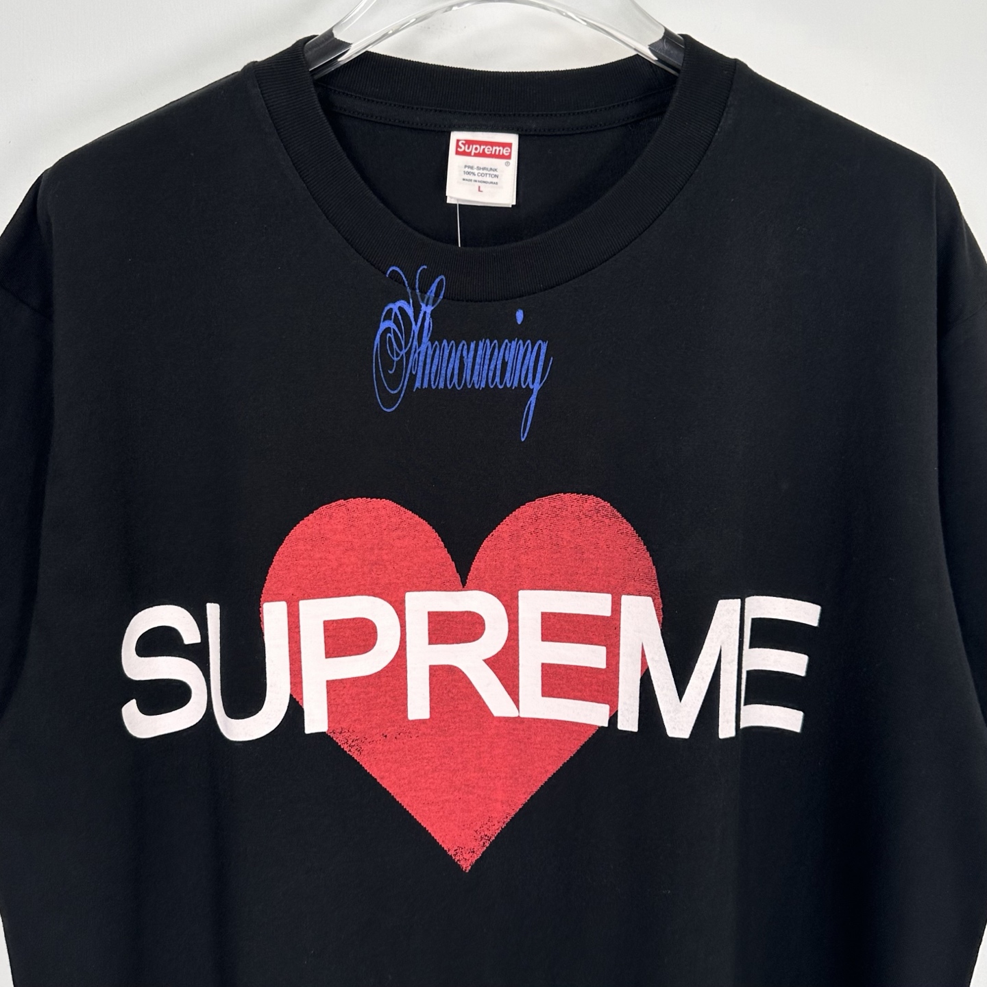 Supreme SS25 Announcing Tee - Heart T-Shirt - Crew Neck - Black and White 4 i1742534452310 2110 0 1