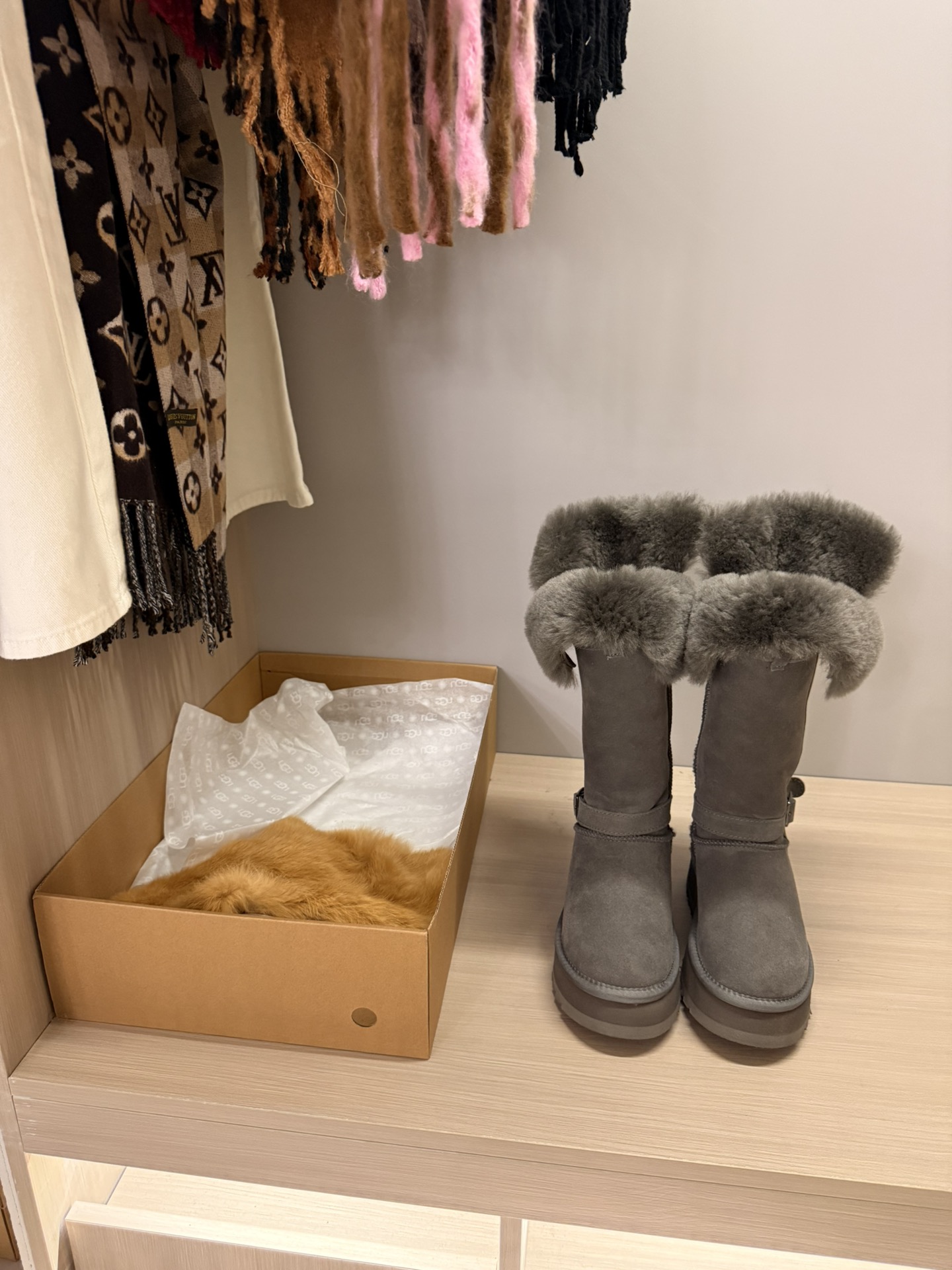 NO:651316,——Thick-soled Knight 40cm ultra-high tube/grey size 35-40, snow boots, boots19860909——厚底骑士40cm超高筒/灰色 尺码35-40,雪地靴,boots,Women's Shoes