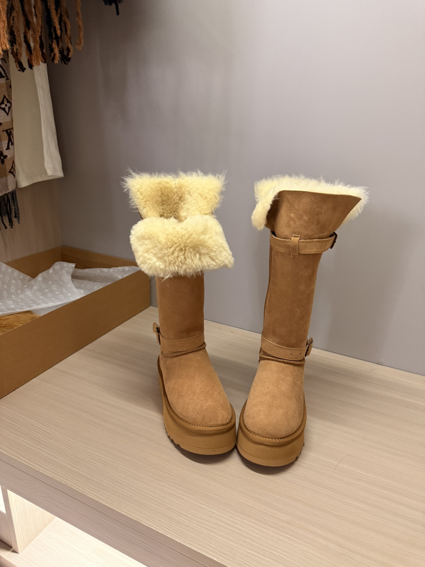 NO:651259,——Thick-soled Knight 40cm ultra-high tube/maroon size 35-40, snow boots, boots19860909——厚底骑士40cm超高筒/栗色 尺码35-40,雪地靴,boots,Women's Shoes