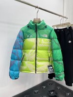 Kaws Clothing Coats & Jackets Down Jacket Blue Green Grey Unisex Winter Collection