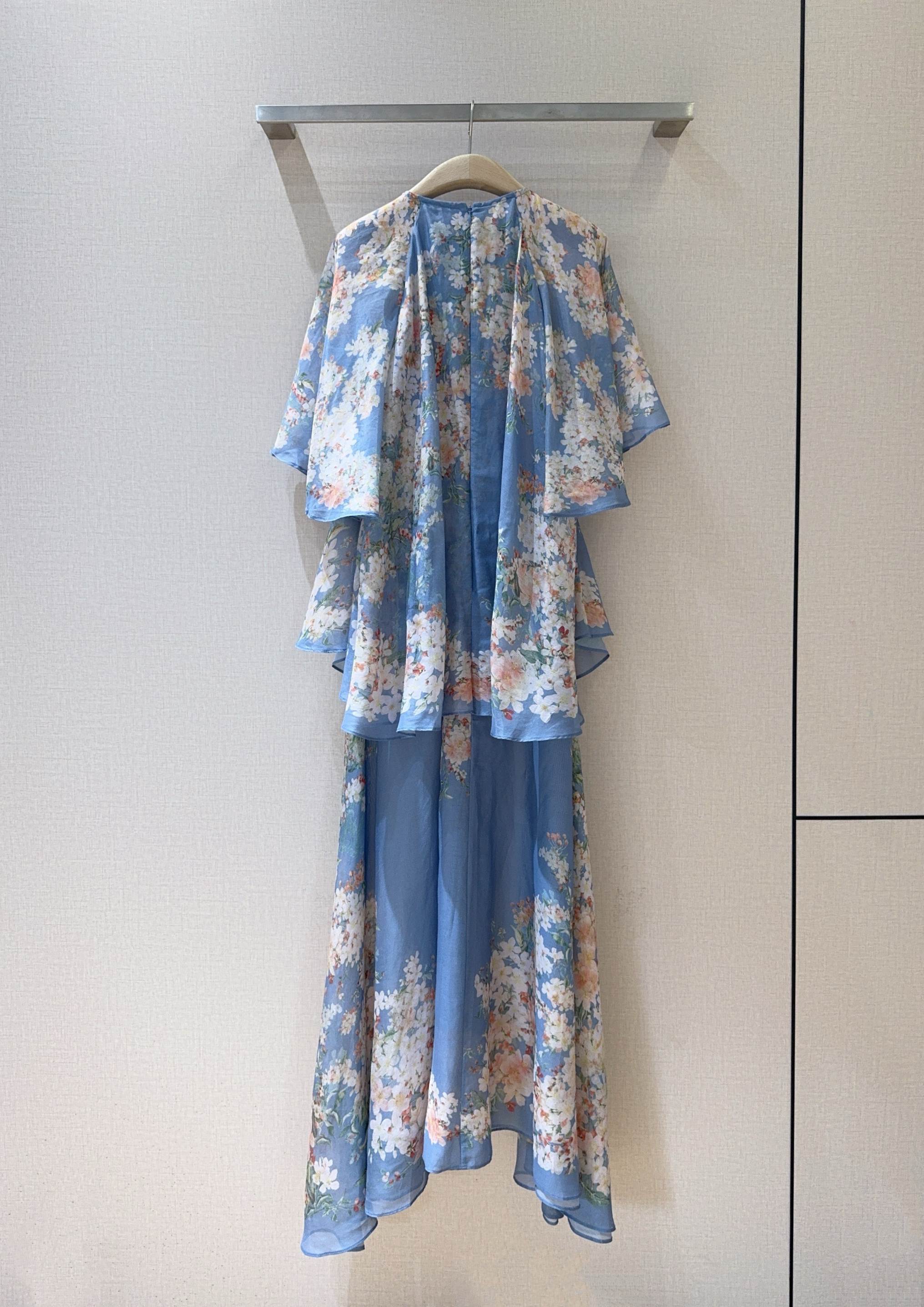 Zimmermann Cascadian Tiered Gown Floral Print Silk Cotton Maxi Dress 5 a1751447202937 0321