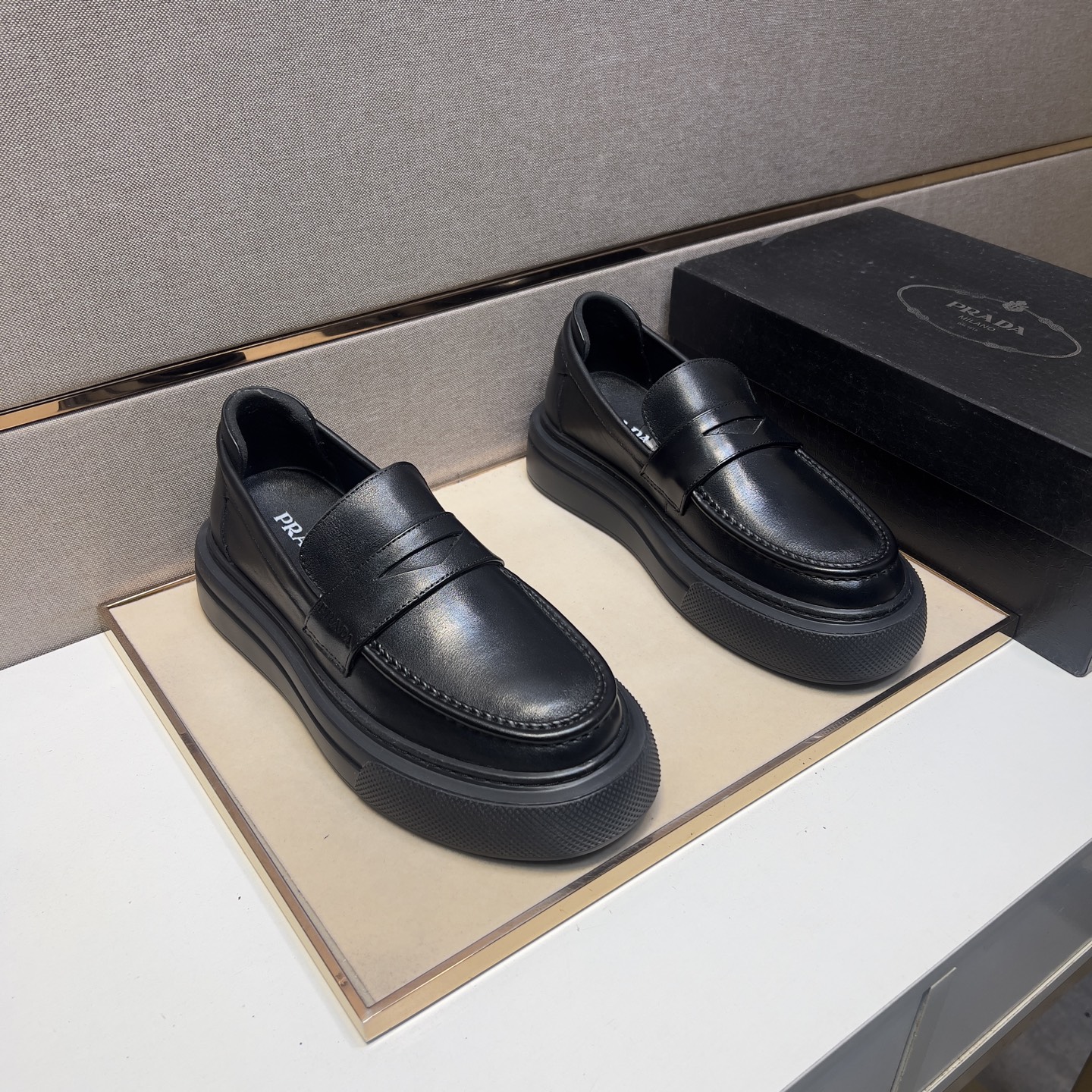 Prada Men's Leather Loafers - Stylish, Comfortable, Durable, Sizes 38-44 1 Prada Men's Leather Loafers - Stylish, Comfortable, Durable, Sizes 38-44