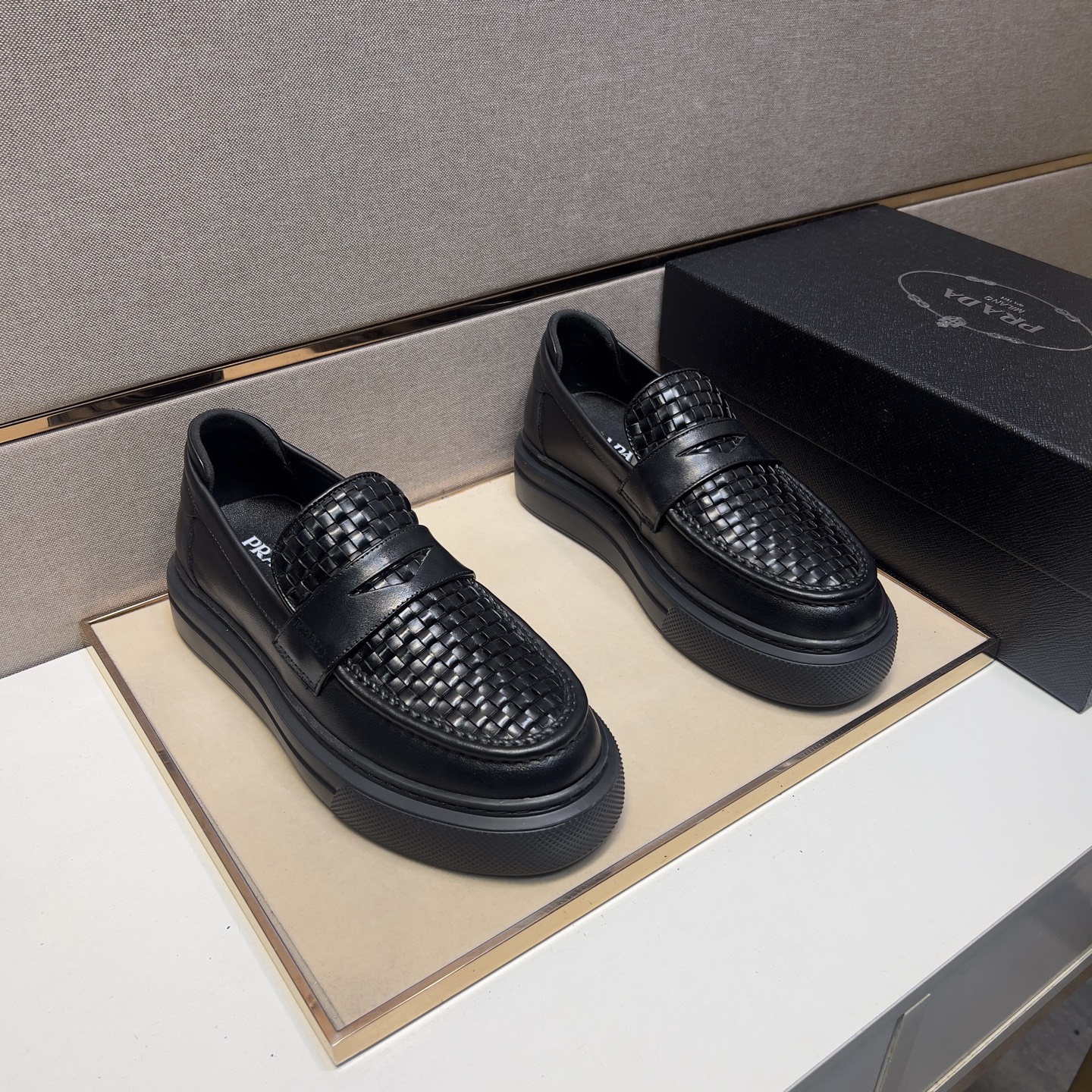 Prada Men's Leather Loafers - Comfortable and Stylish Casual Shoes 1 Prada Men's Leather Loafers - Comfortable and Stylish Casual Shoes