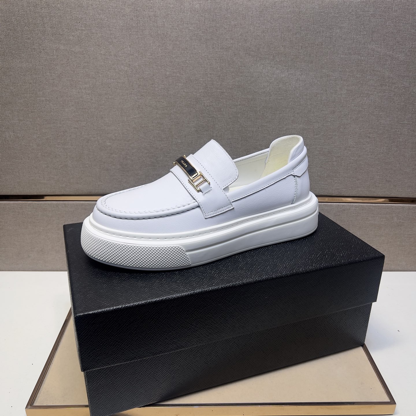 Prada Men's Leather Loafers White Casual Shoes 5 i1742575937017 9171 0 3