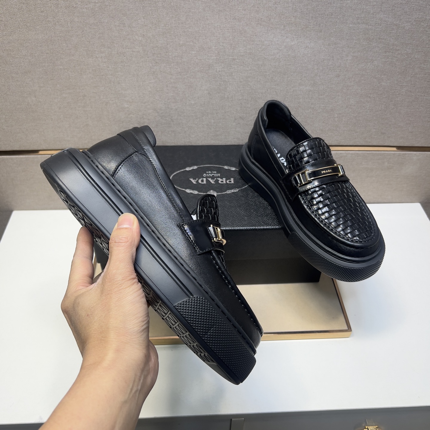 Prada Men's Leather Loafers - Comfortable, Breathable & Durable Design 8 i1742575985425 3353 0 6