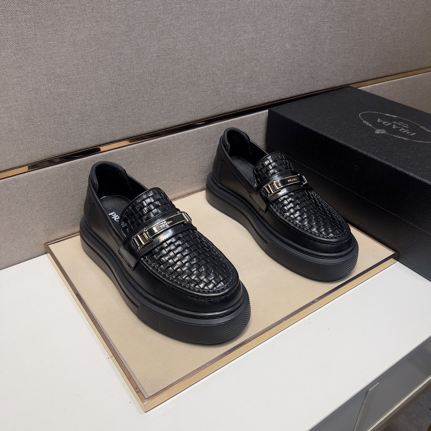 Prada Men's Leather Loafers - Comfortable, Breathable & Durable Design 1 Prada Men's Leather Loafers - Comfortable, Breathable & Durable Design