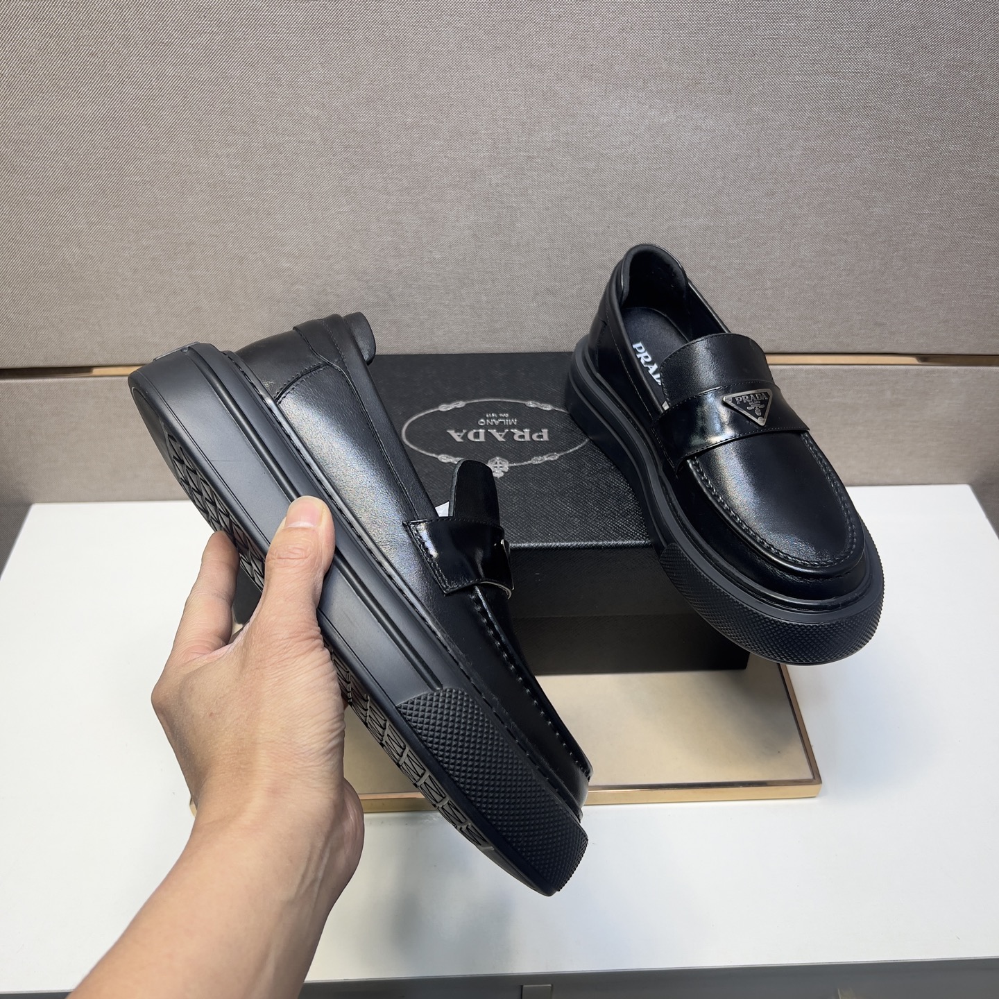 Prada Men's Leather Loafers Comfortable Classic Platform Loafers Size 38-44 8 i1742576009460 3827 0 6