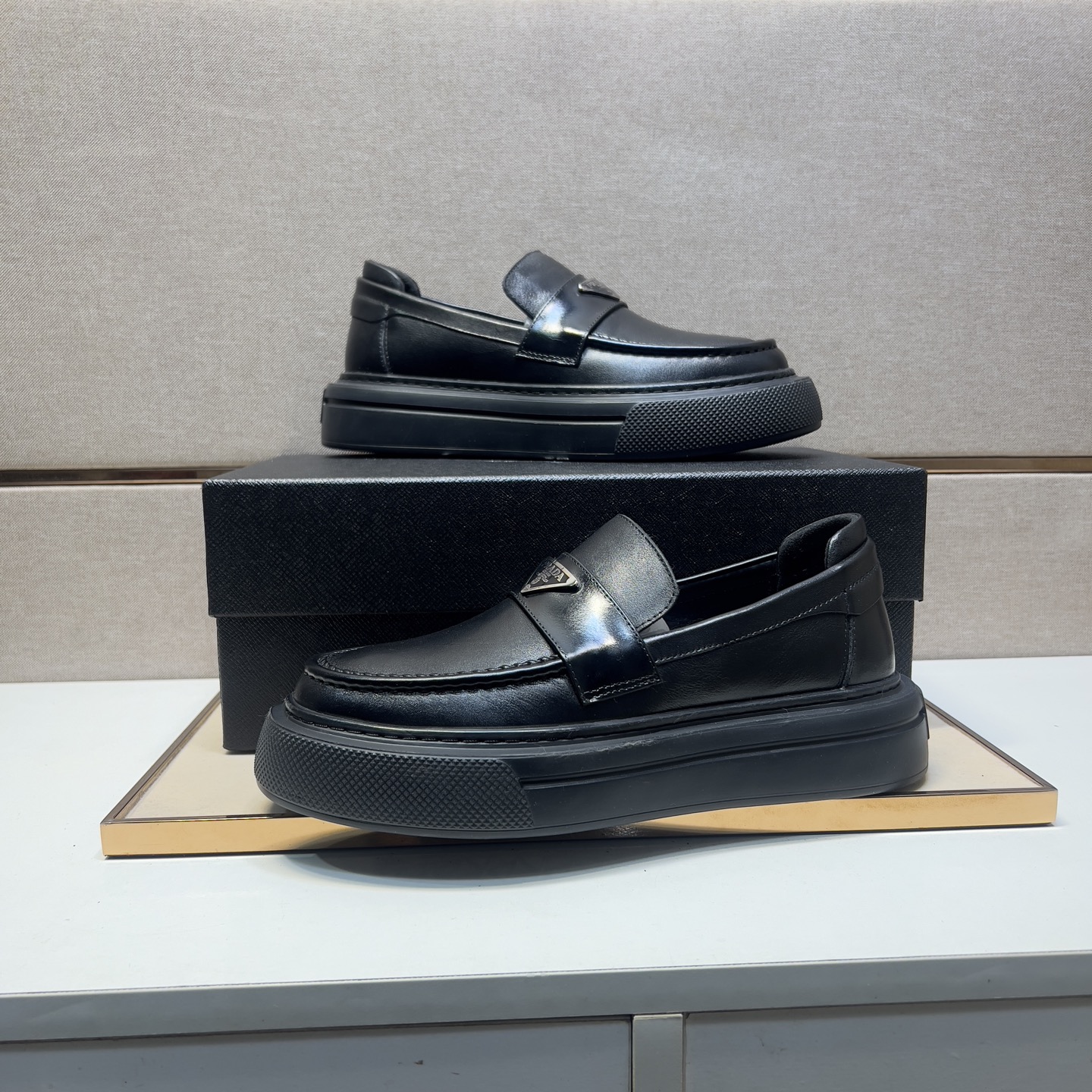 Prada Men's Leather Loafers Comfortable Classic Platform Loafers Size 38-44 6 i1742576010552 6486 0 4